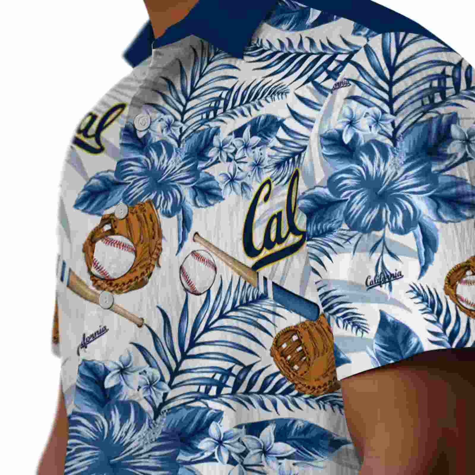 personalized california golden bears floral baseball blue white hawaiian shirt trendy