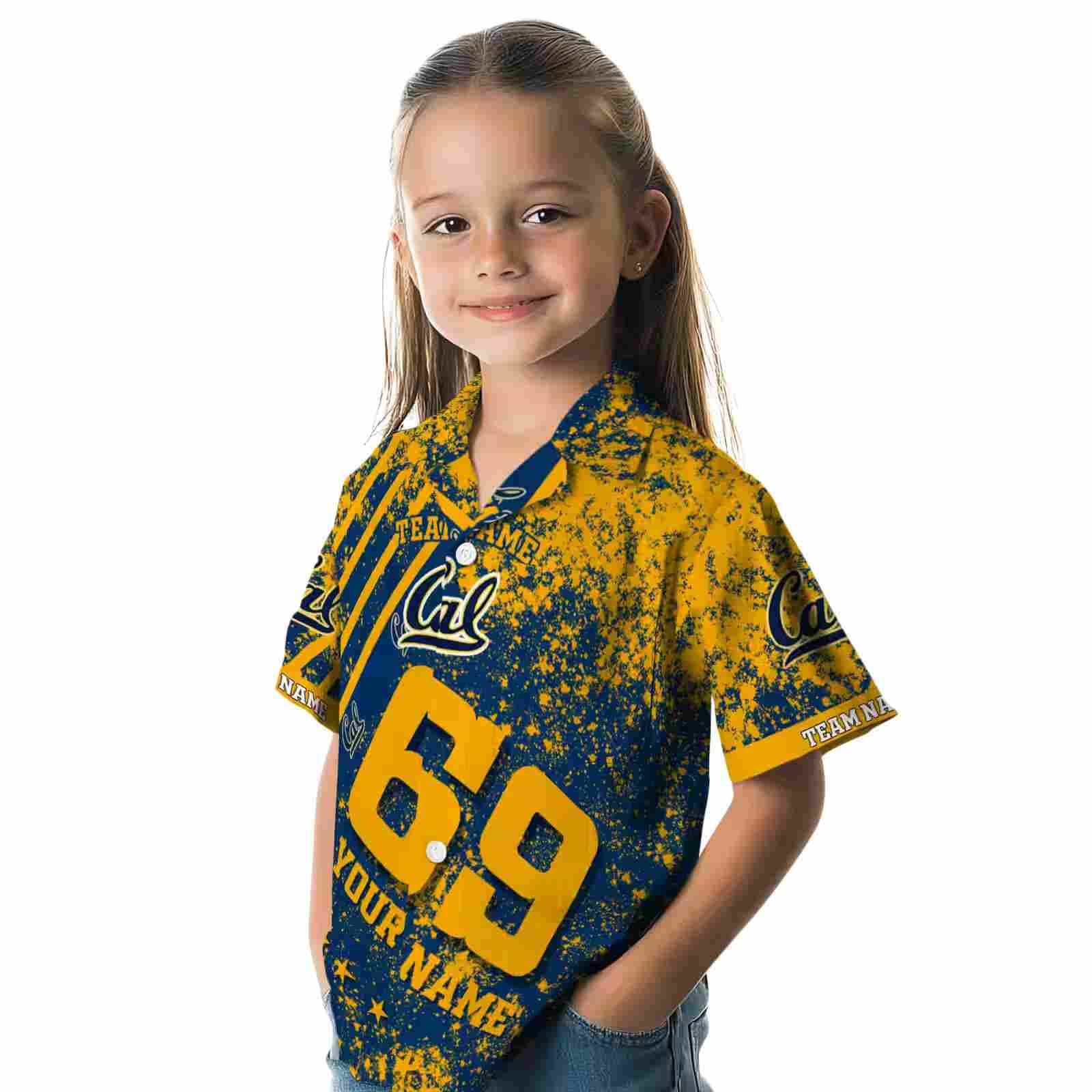 personalized california golden bears star stripes blue hawaiian shirt premium grade