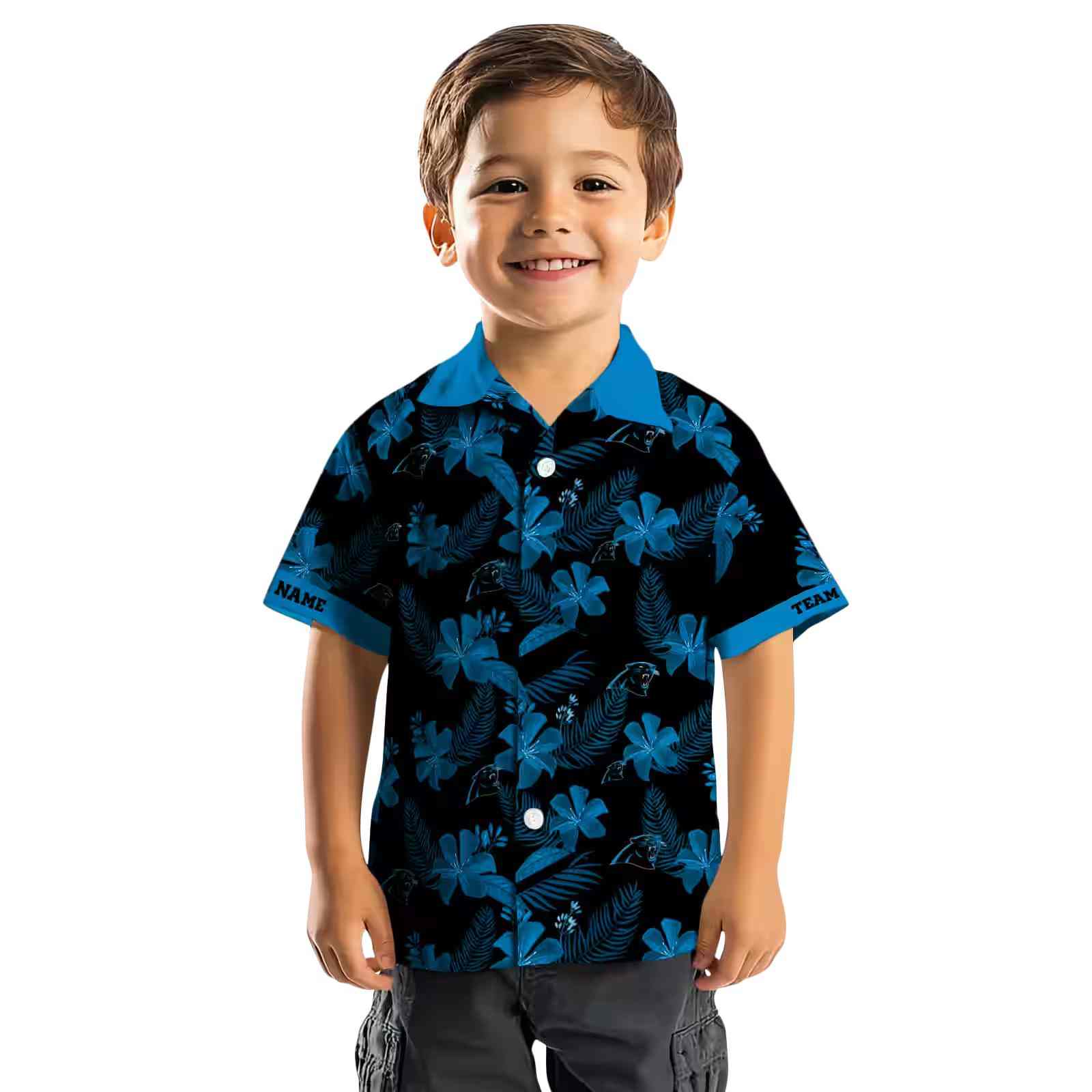 personalized carolina panthers botanical print black hawaiian shirt top rated