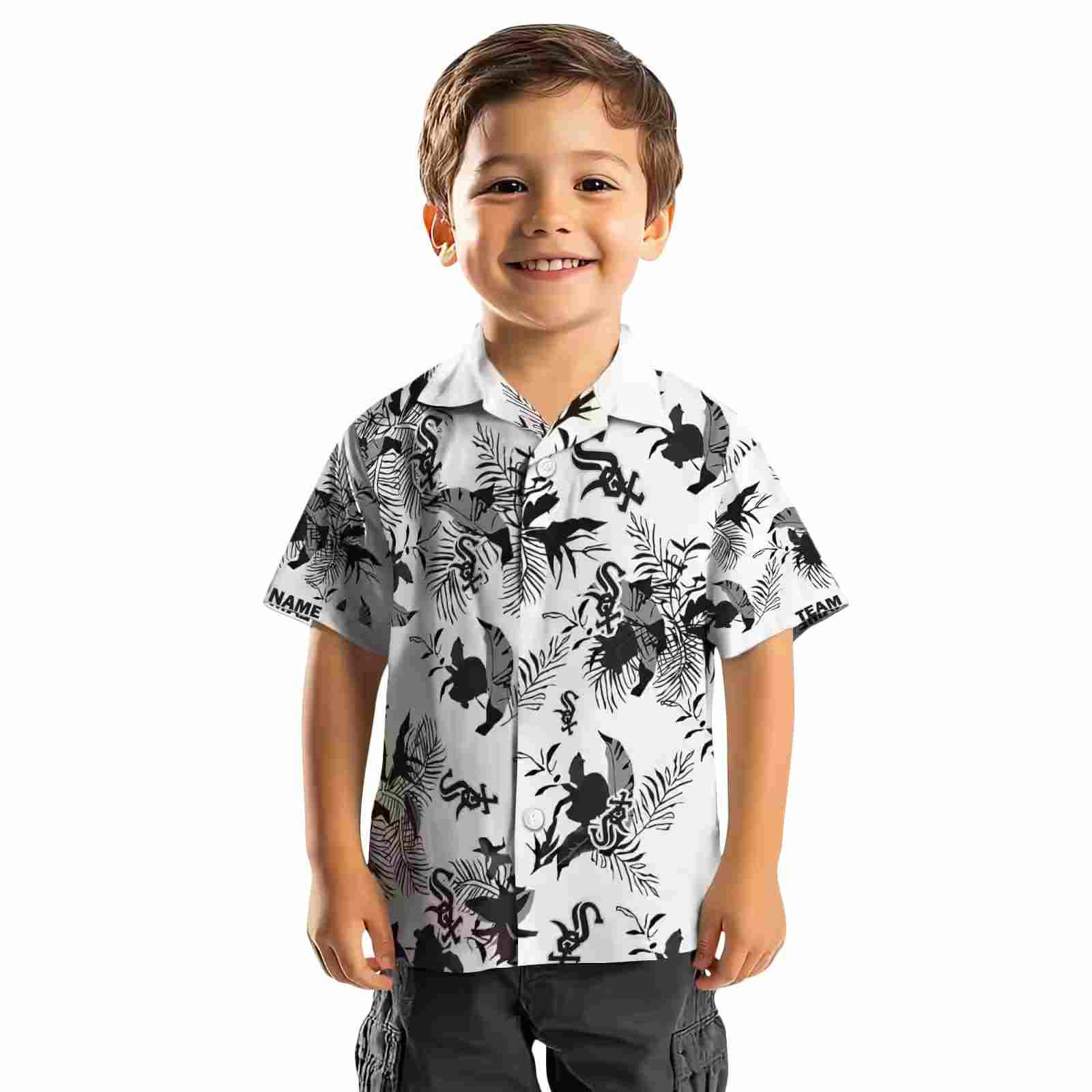 personalized chicago white sox botanical theme black white hawaiian shirt top rated