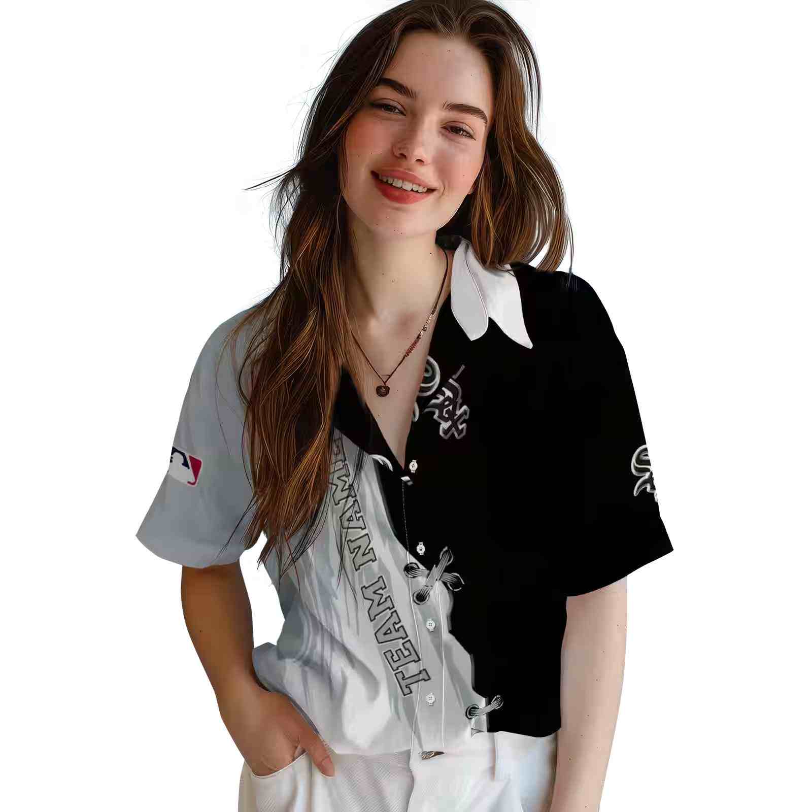 personalized chicago white sox edgy streaks black white hawaiian shirt latest model