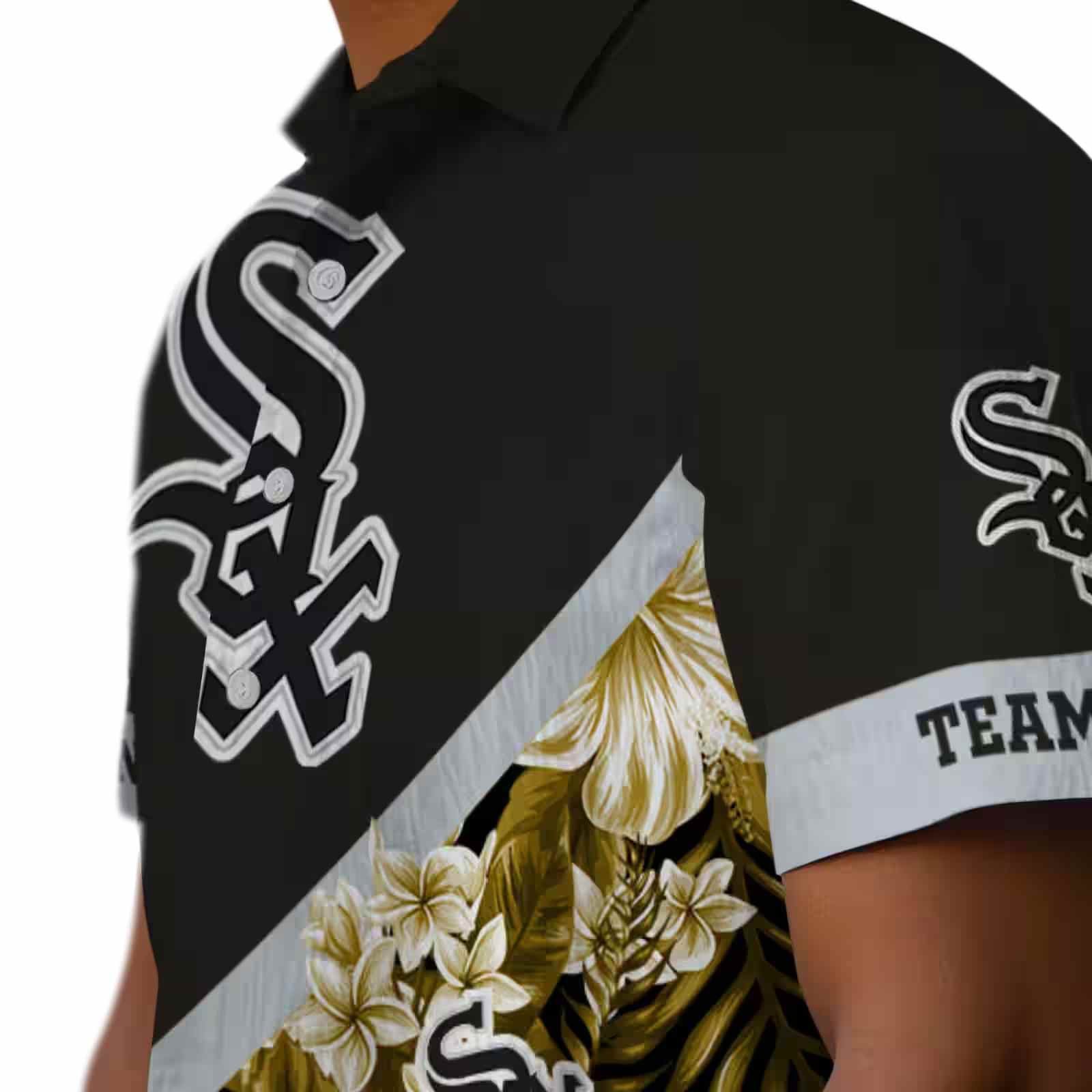 personalized chicago white sox floral chevron black hawaiian shirt trendy