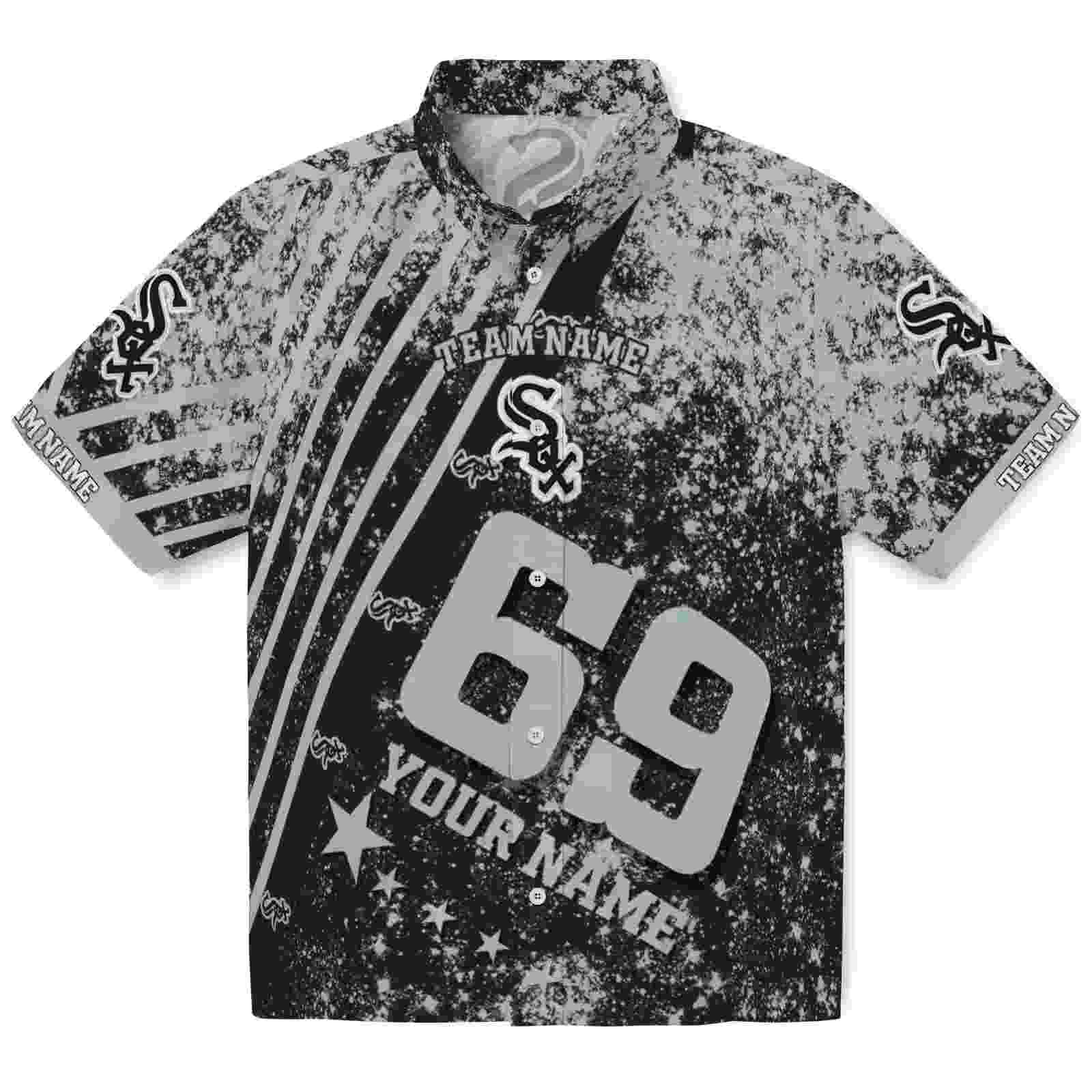 Personalized Chicago White Sox Star Stripes Black Hawaiian Shirt