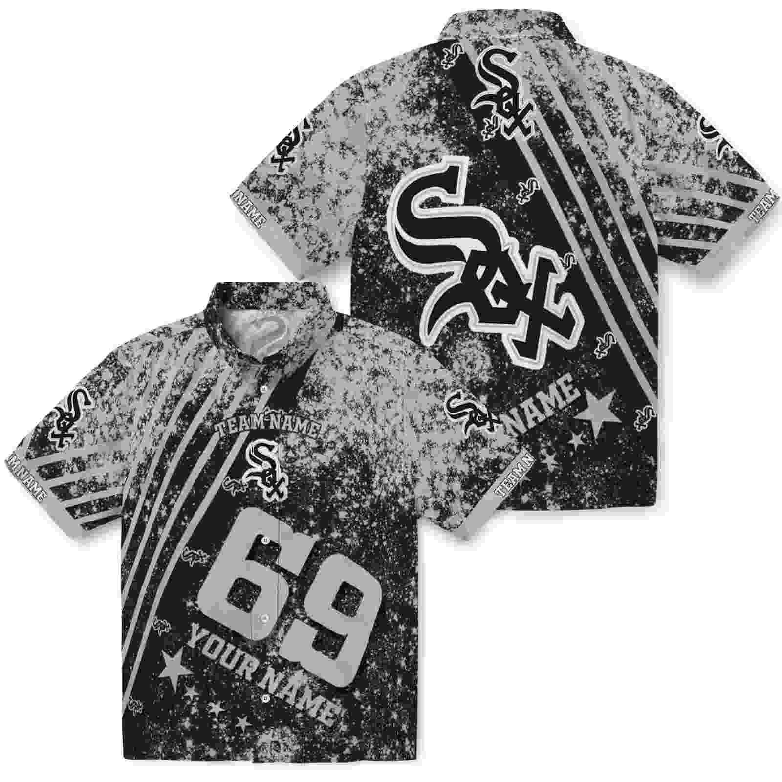 personalized chicago white sox star stripes black hawaiian shirt high quality