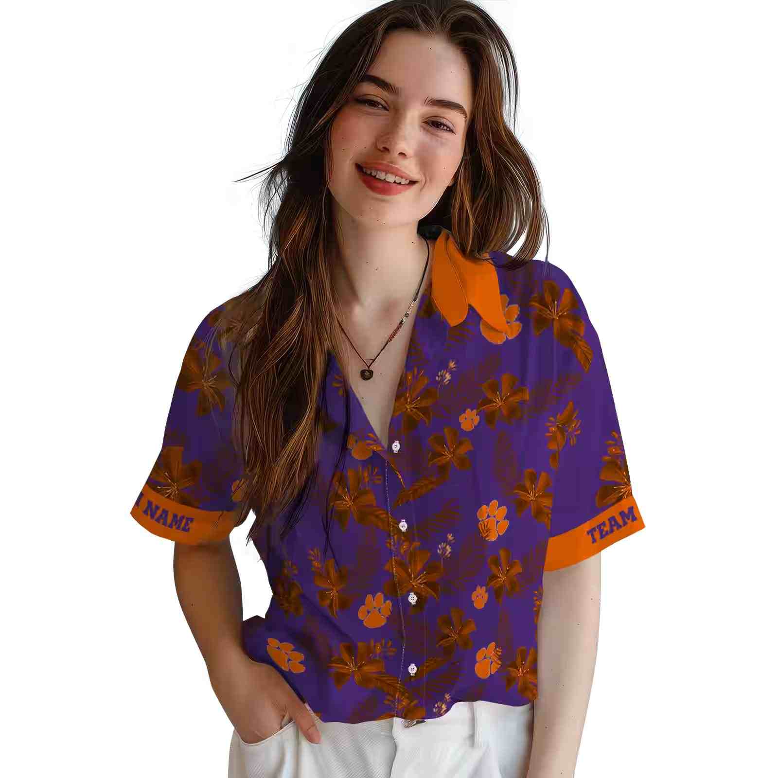 personalized clemson tigers botanical print purple hawaiian shirt latest model