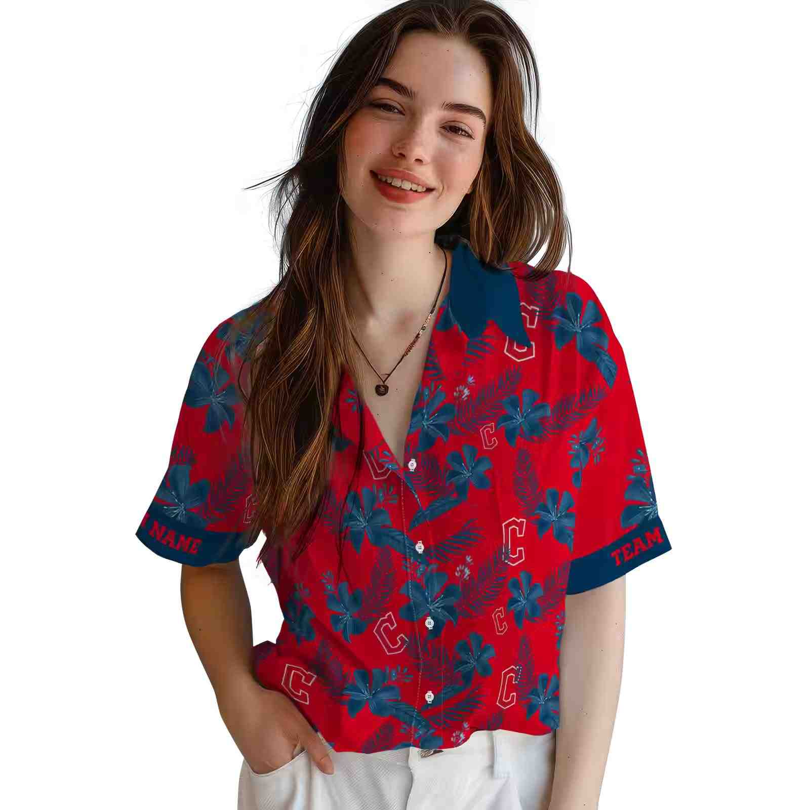 personalized cleveland guardians botanical print red hawaiian shirt latest model