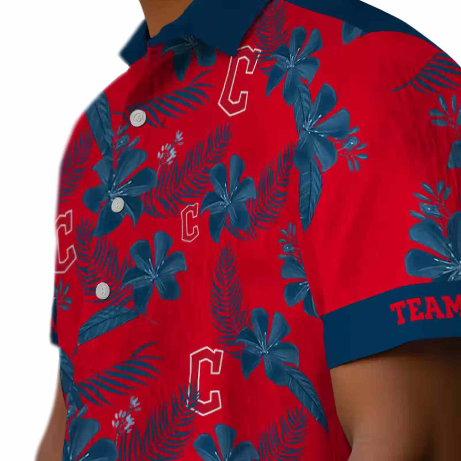 personalized cleveland guardians botanical print red hawaiian shirt trendy