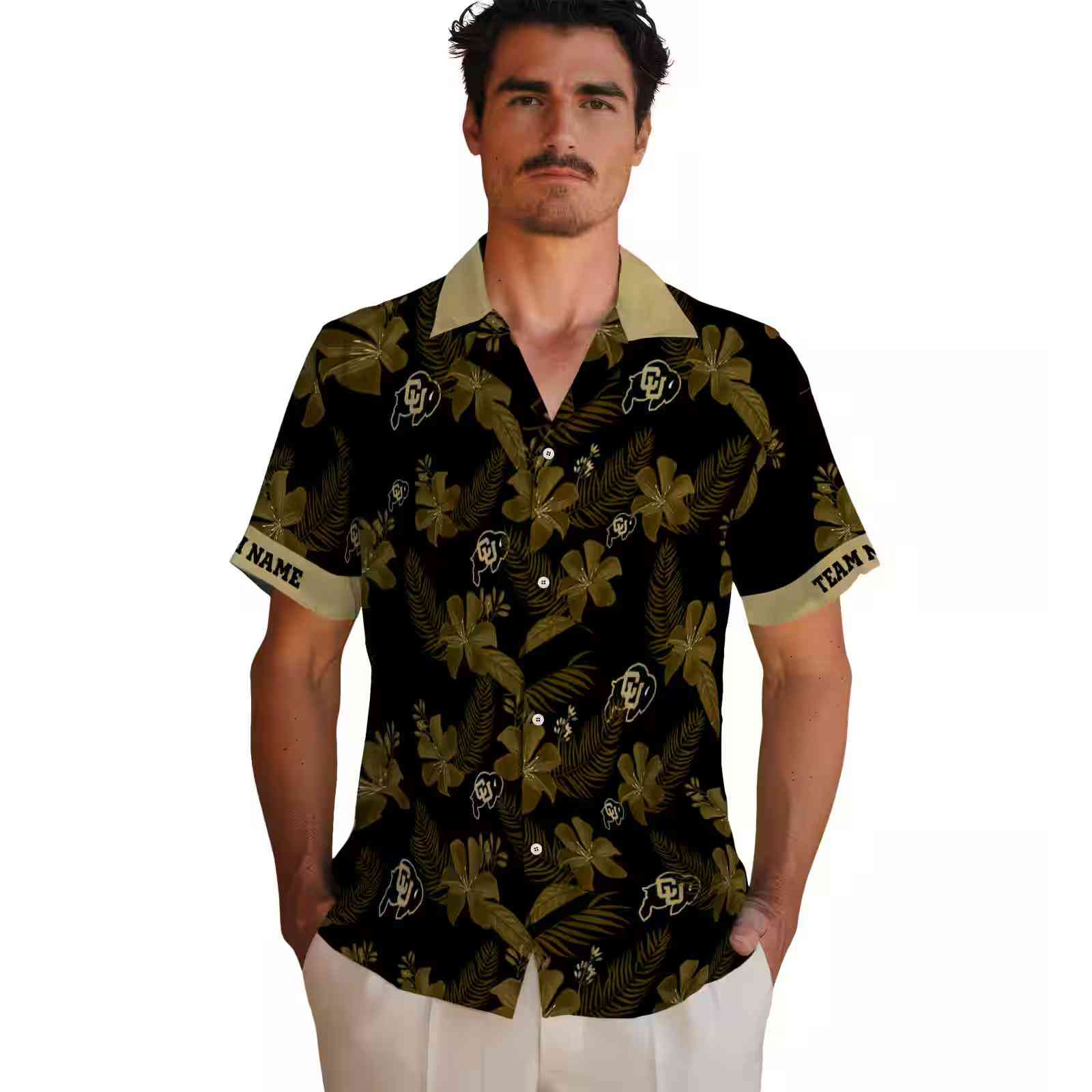 personalized colorado buffaloes botanical print black hawaiian shirt fashion forward