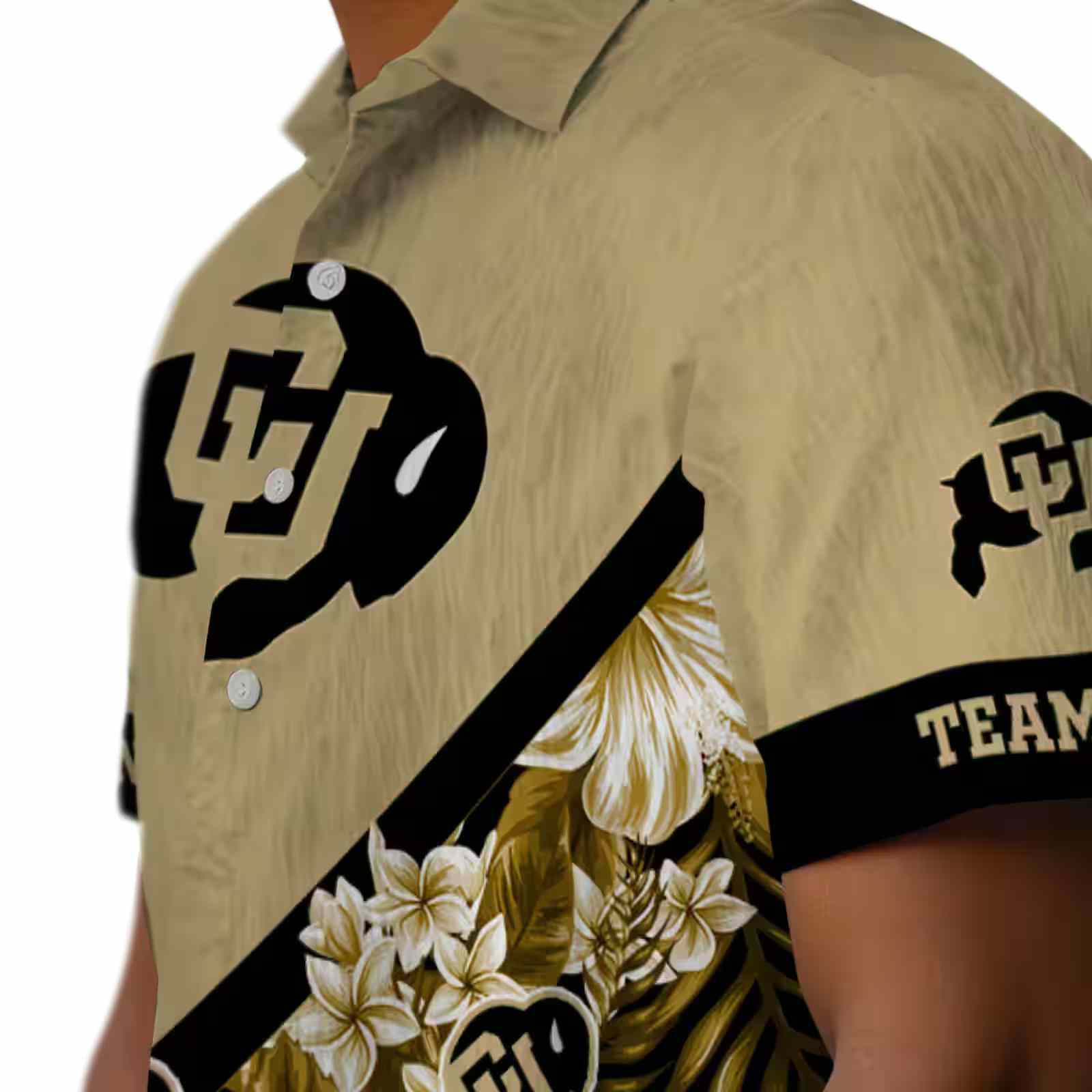 personalized colorado buffaloes floral chevron gold hawaiian shirt trendy