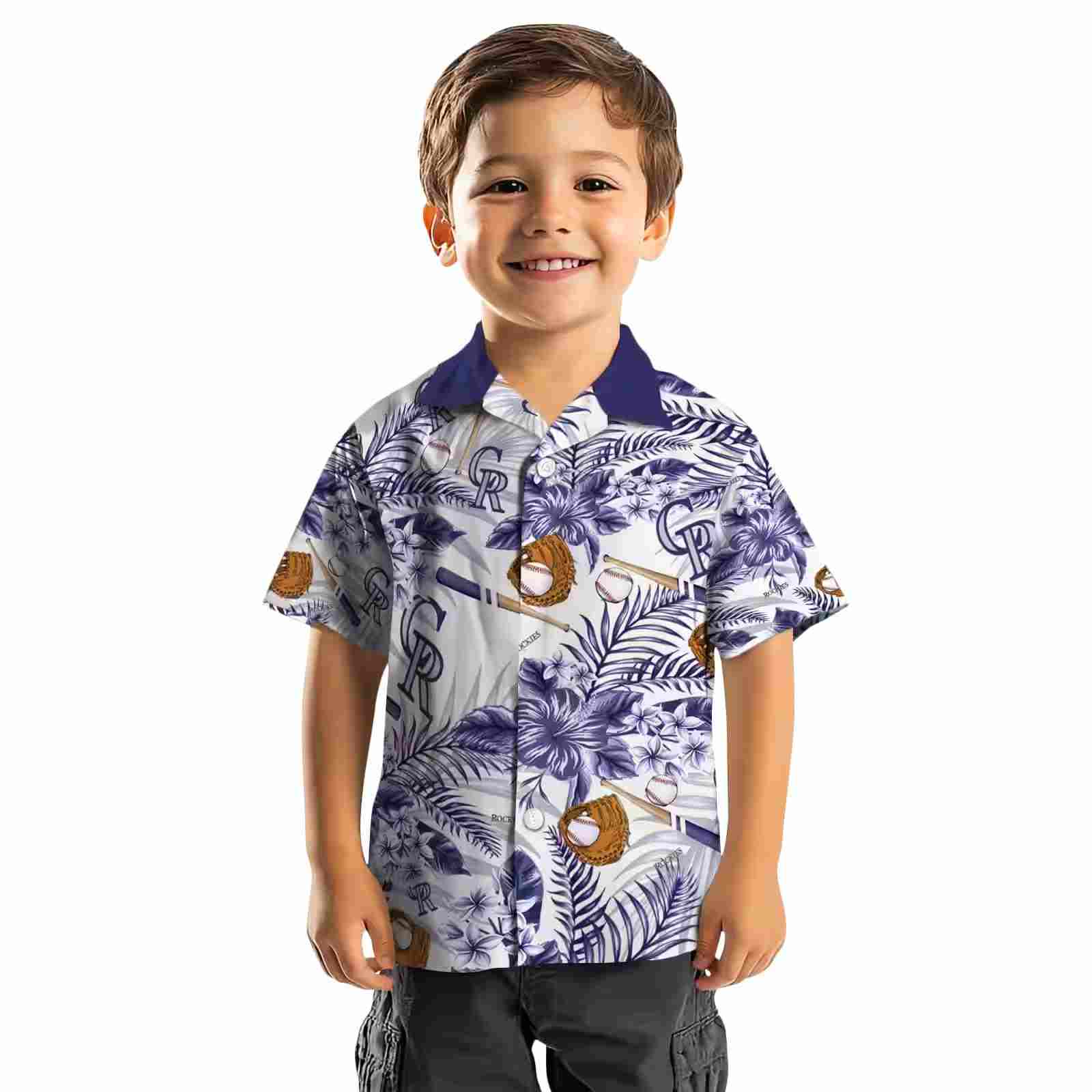 personalized colorado rockies floral baseball blue white hawaiian shirt top rated