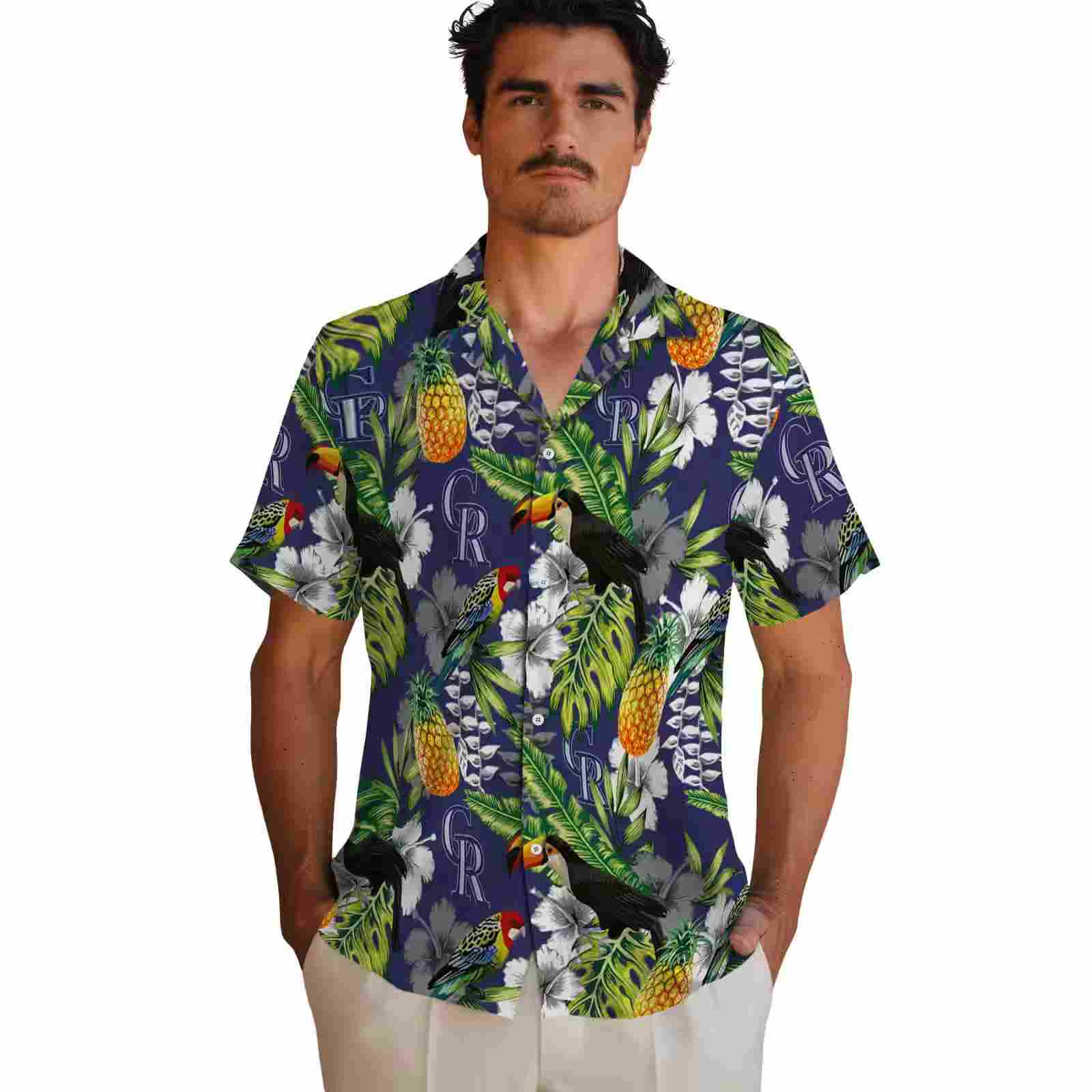 personalized colorado rockies tropical toucan blue green hawaiian shirt fashion forward