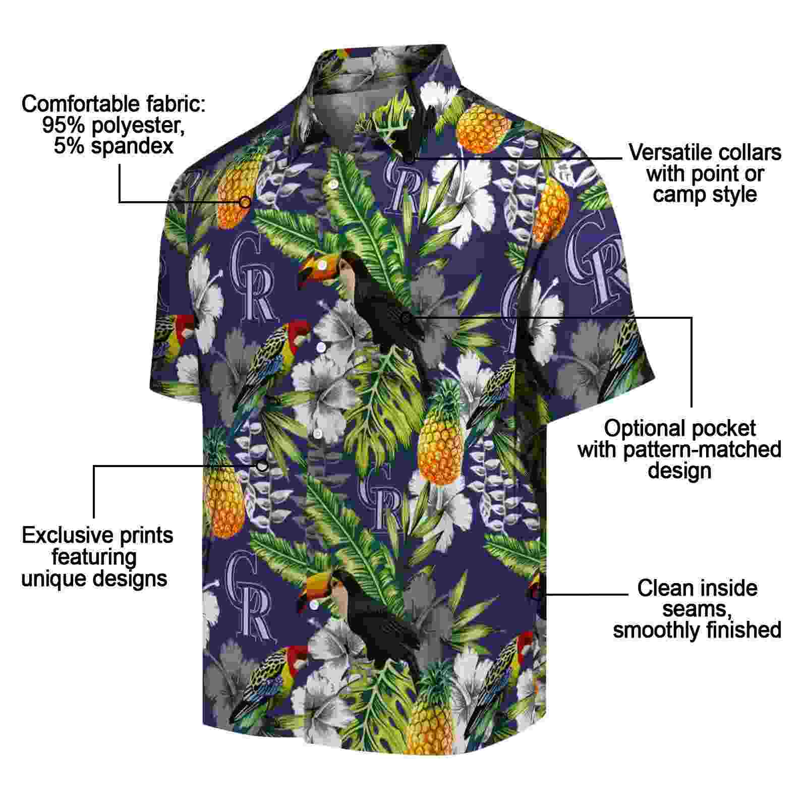 personalized colorado rockies tropical toucan blue green hawaiian shirt new arrival