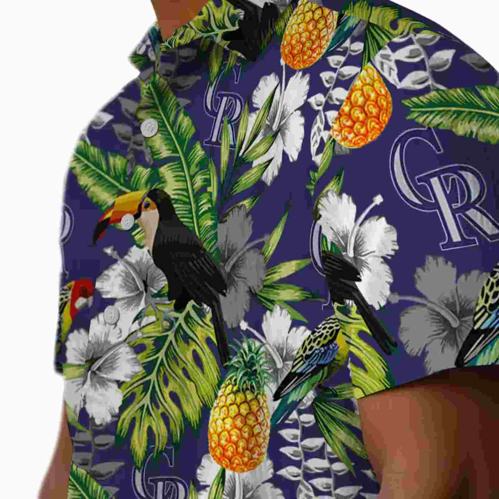 personalized colorado rockies tropical toucan blue green hawaiian shirt trendy