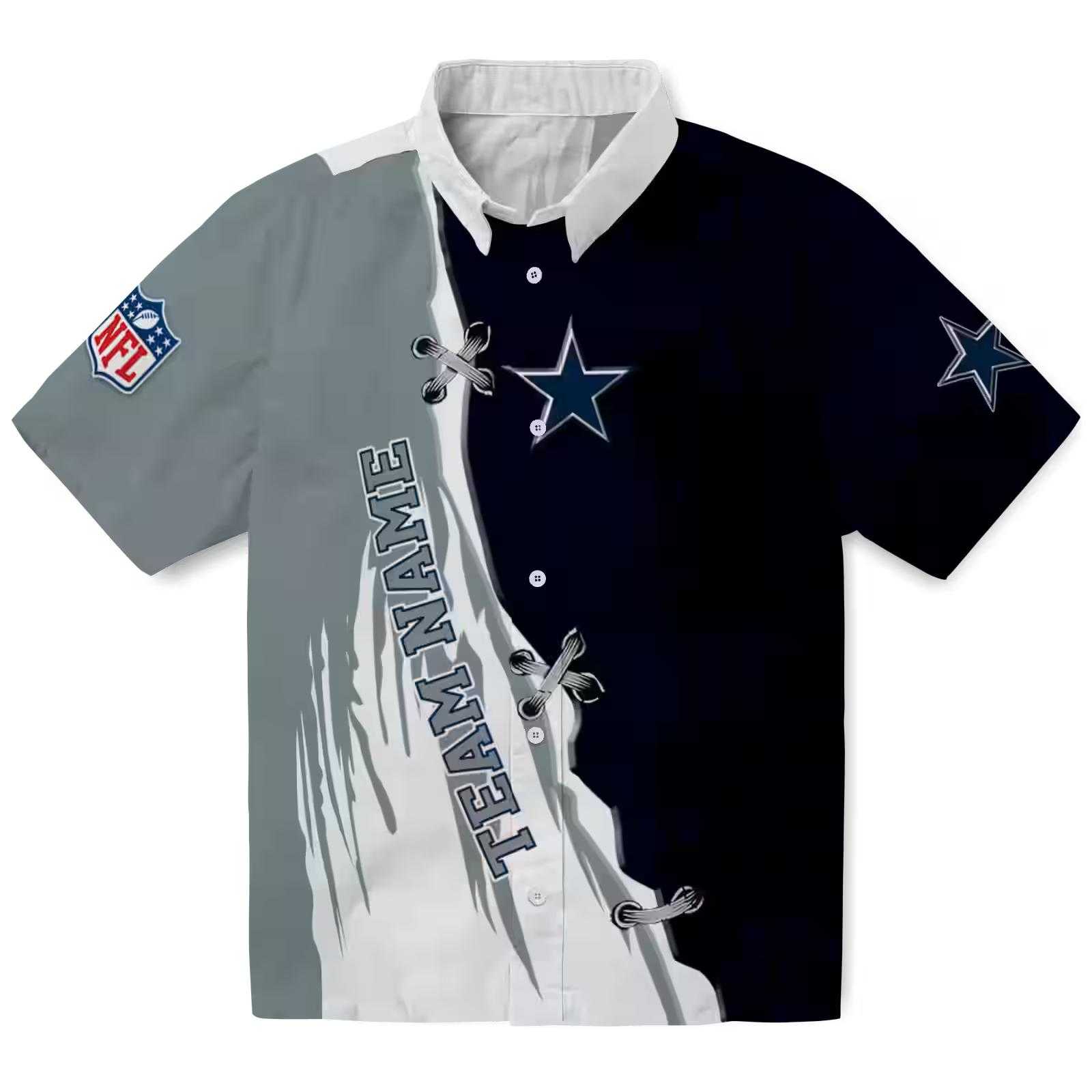 Personalized Dallas Cowboys Edgy Streaks Blue White Hawaiian Shirt