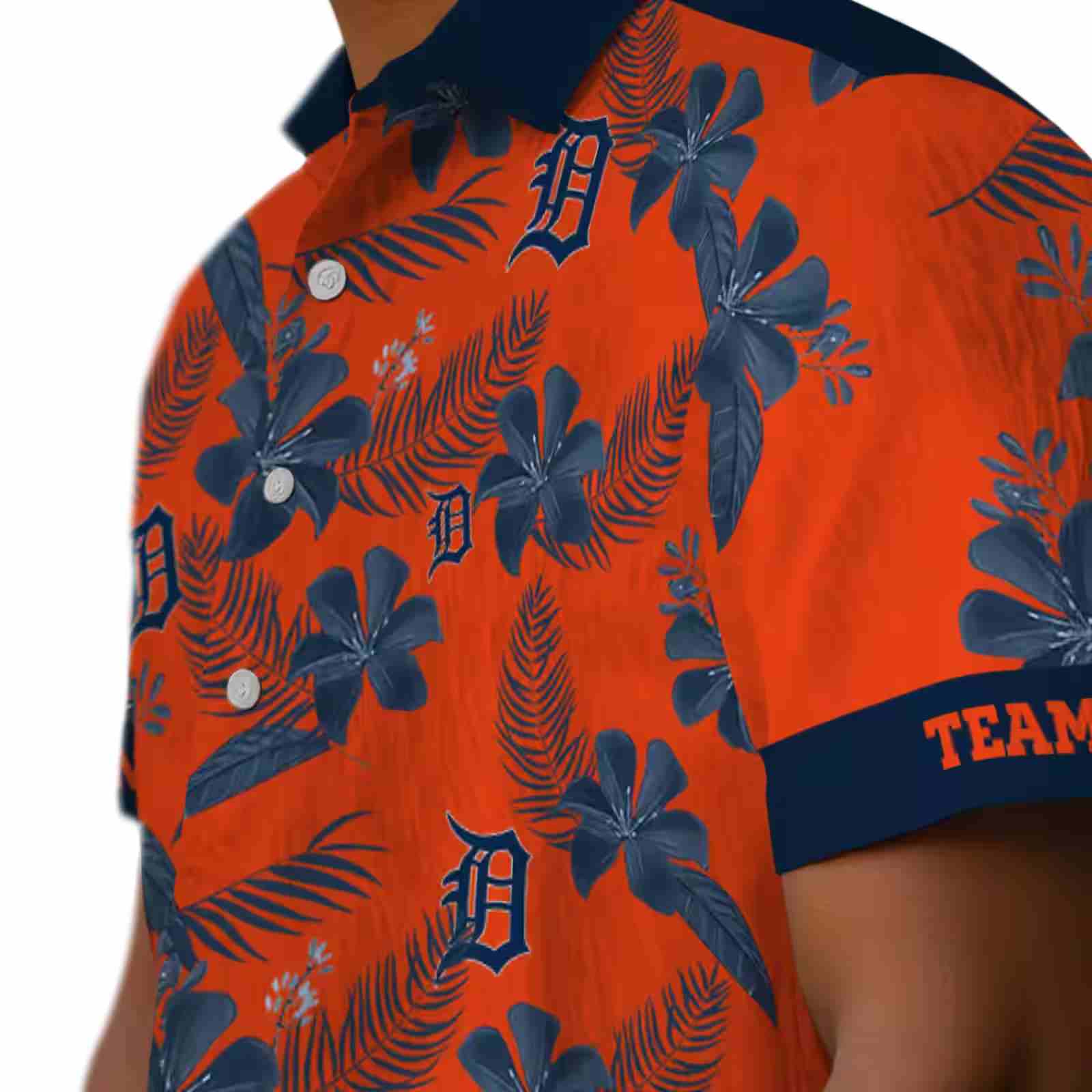 personalized detroit tigers botanical print orange hawaiian shirt trendy