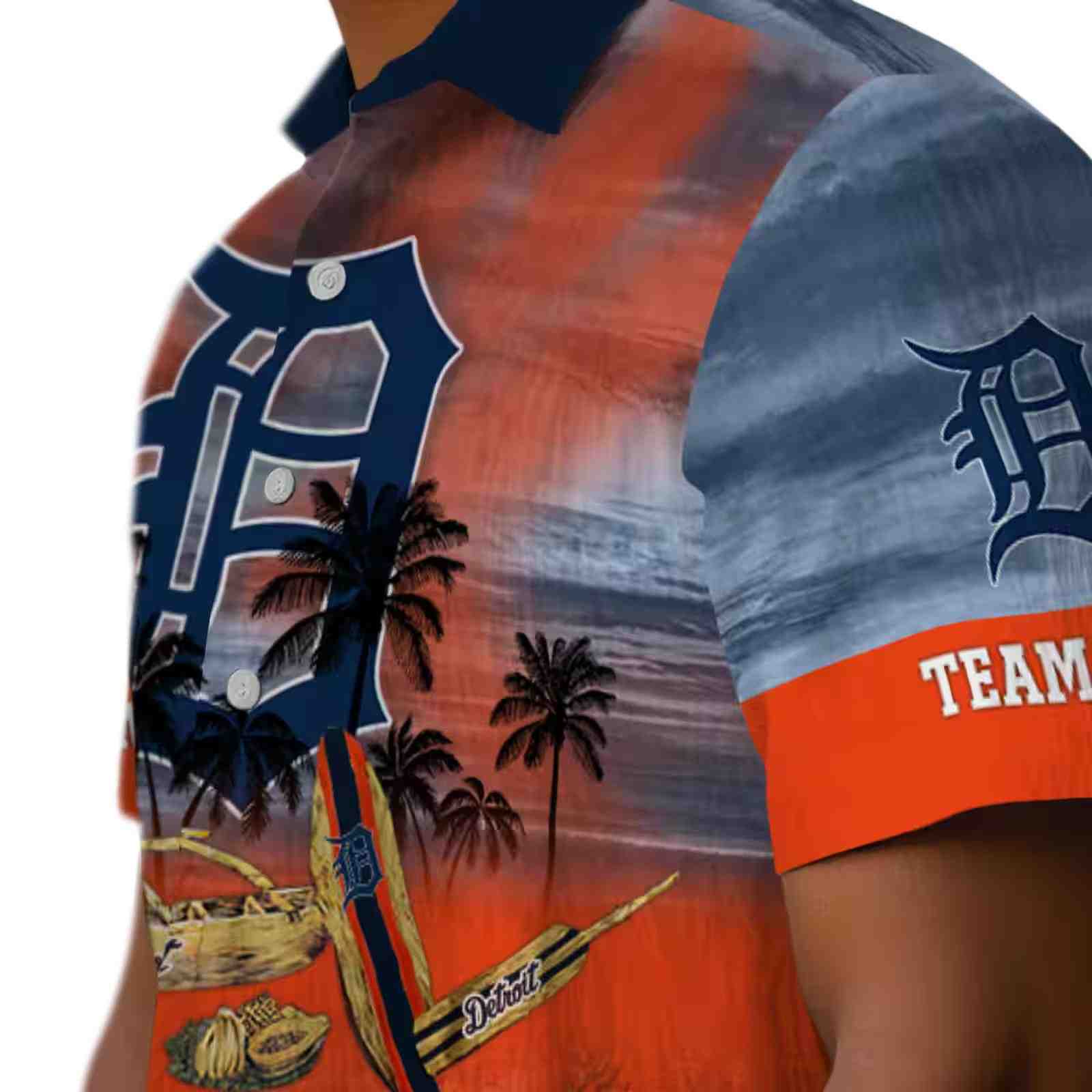 personalized detroit tigers tropical canoe navy hawaiian shirt trendy