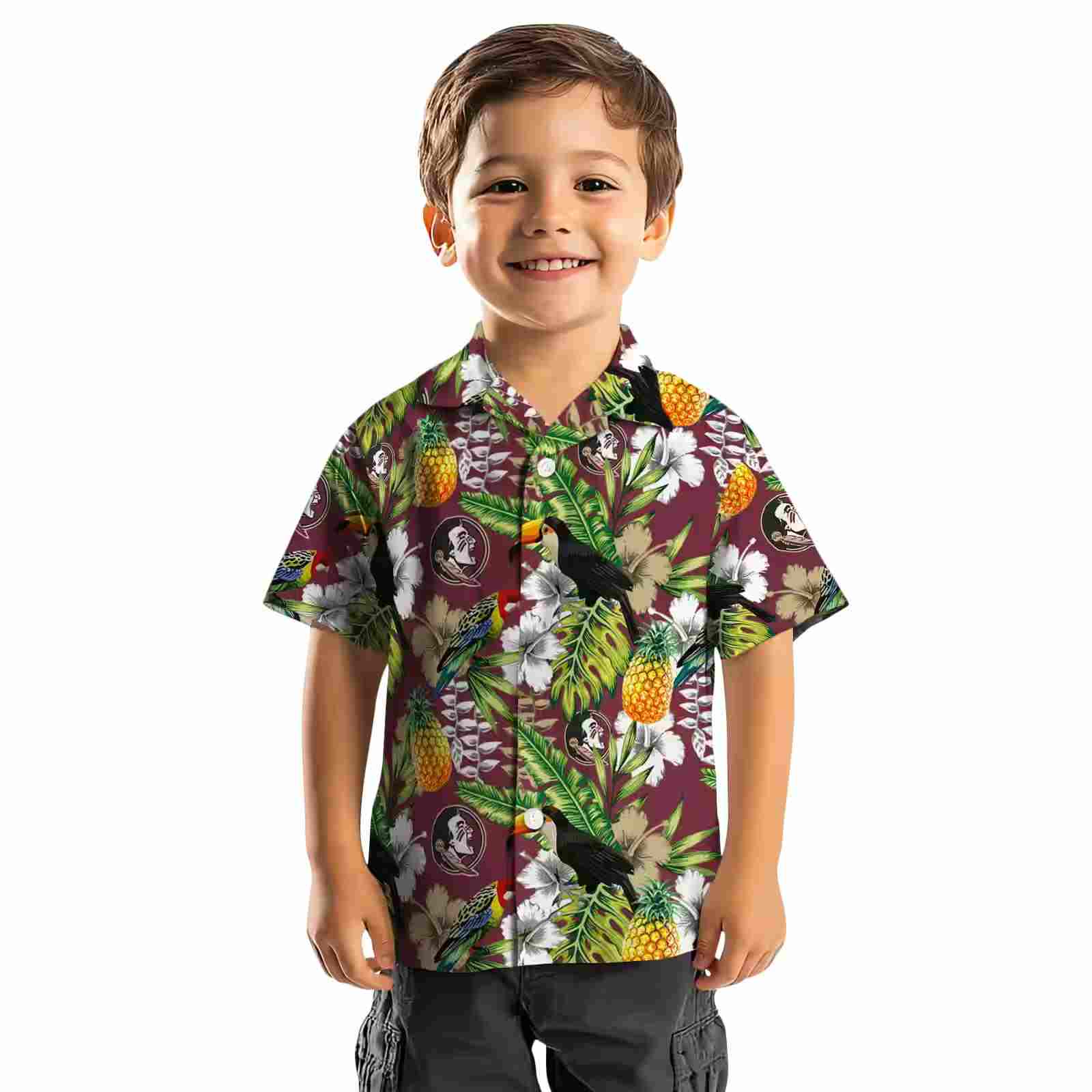 personalized florida state seminoles tropical toucan garnet green hawaiian shirt top rated