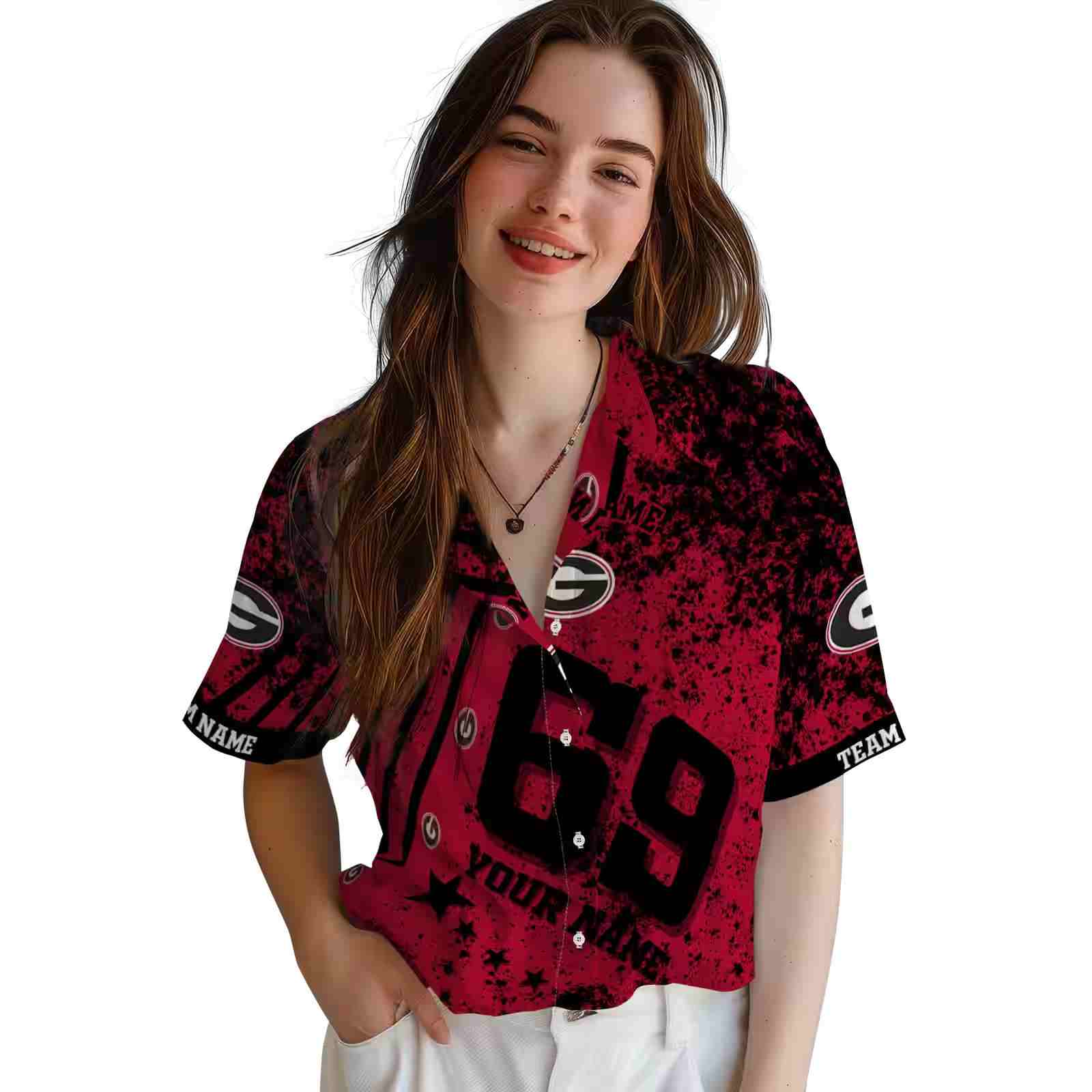 personalized georgia bulldogs star stripes red hawaiian shirt latest model