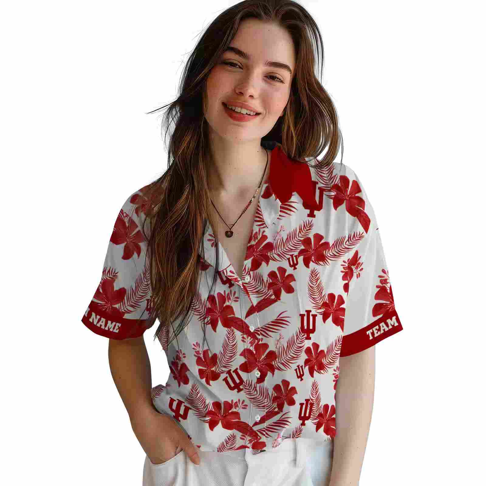 personalized indiana hoosiers botanical print cream hawaiian shirt latest model