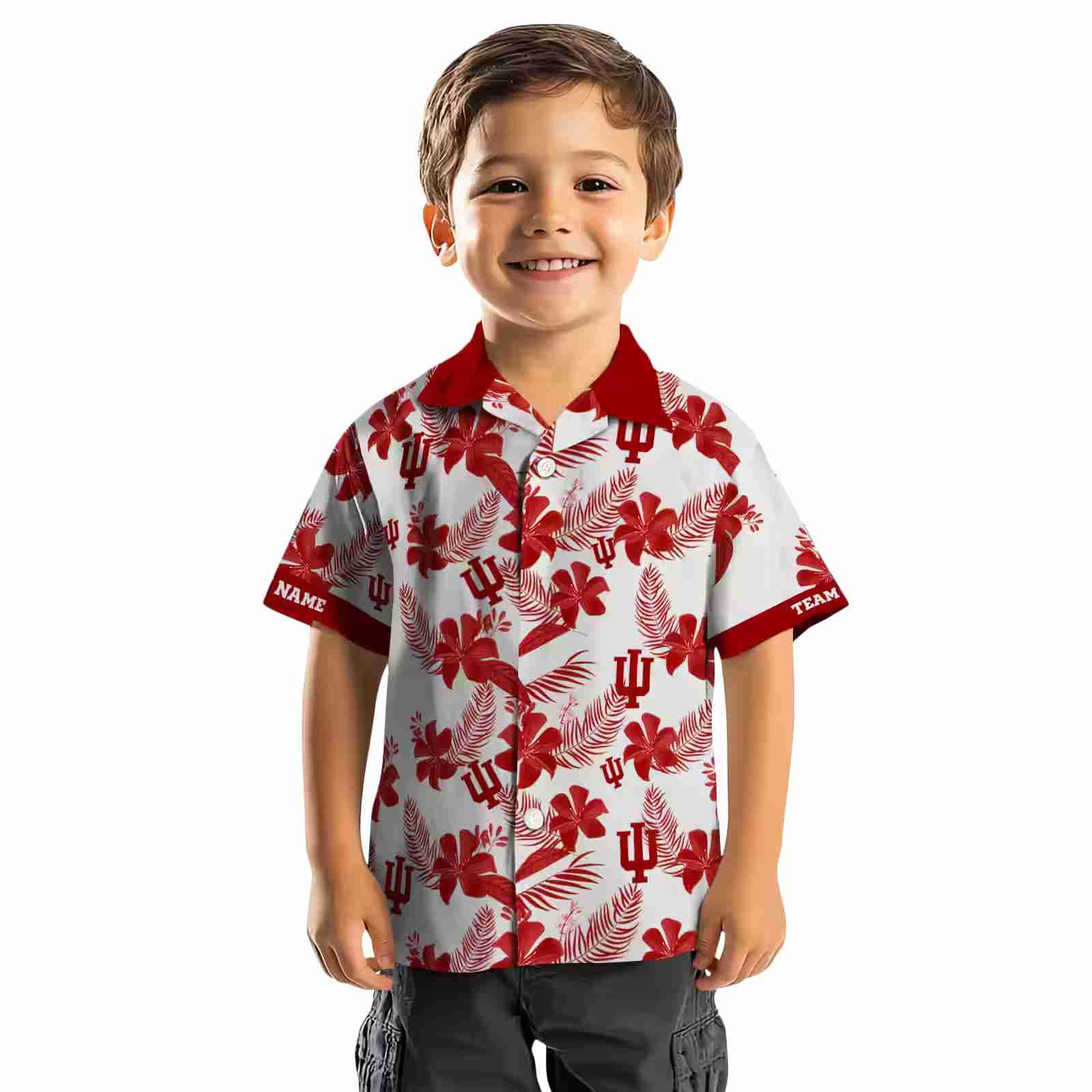 personalized indiana hoosiers botanical print cream hawaiian shirt top rated