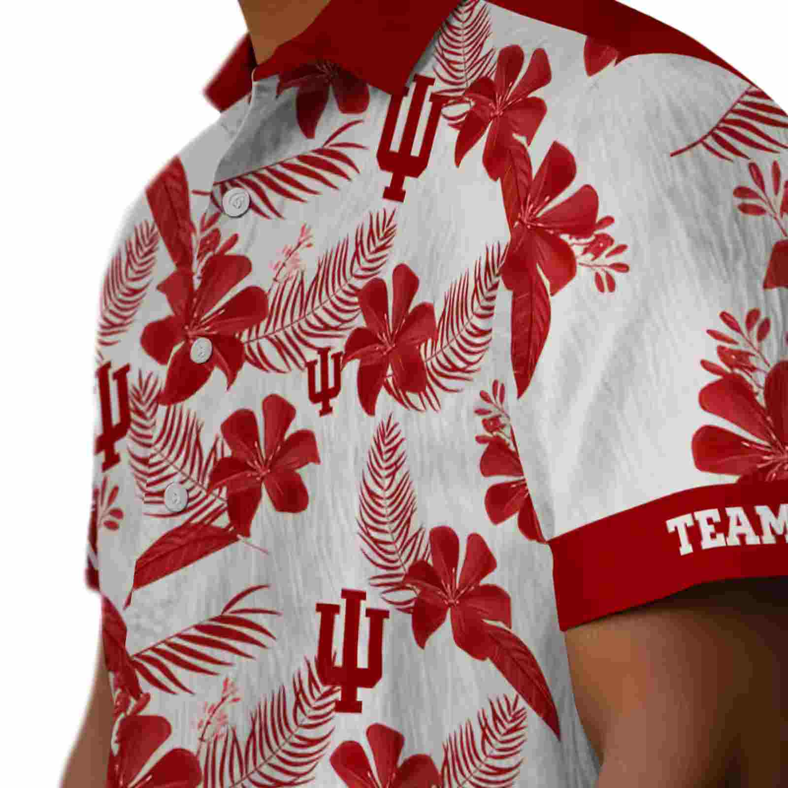 personalized indiana hoosiers botanical print cream hawaiian shirt trendy