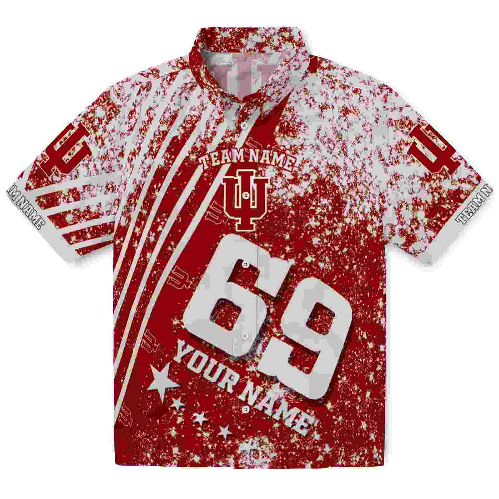 Personalized Indiana Hoosiers Star Stripes Red Hawaiian Shirt