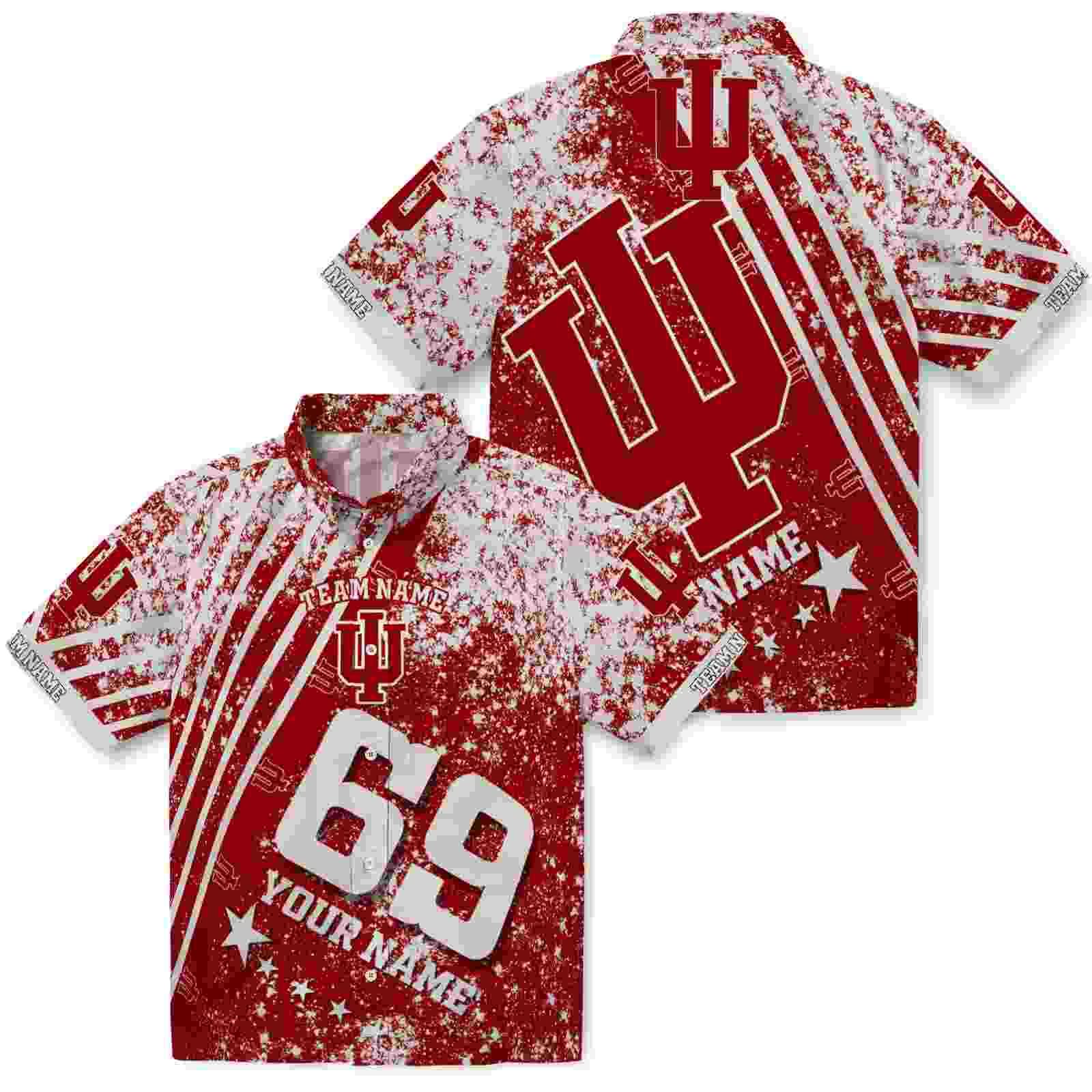 personalized indiana hoosiers star stripes red hawaiian shirt high quality