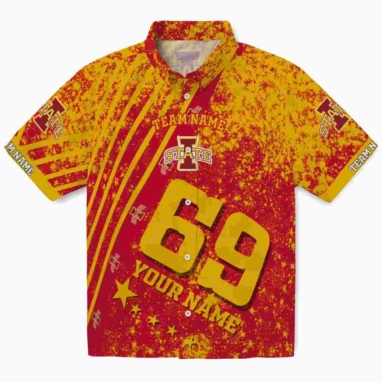 Personalized Iowa State Cyclones Star Stripes Red Hawaiian Shirt