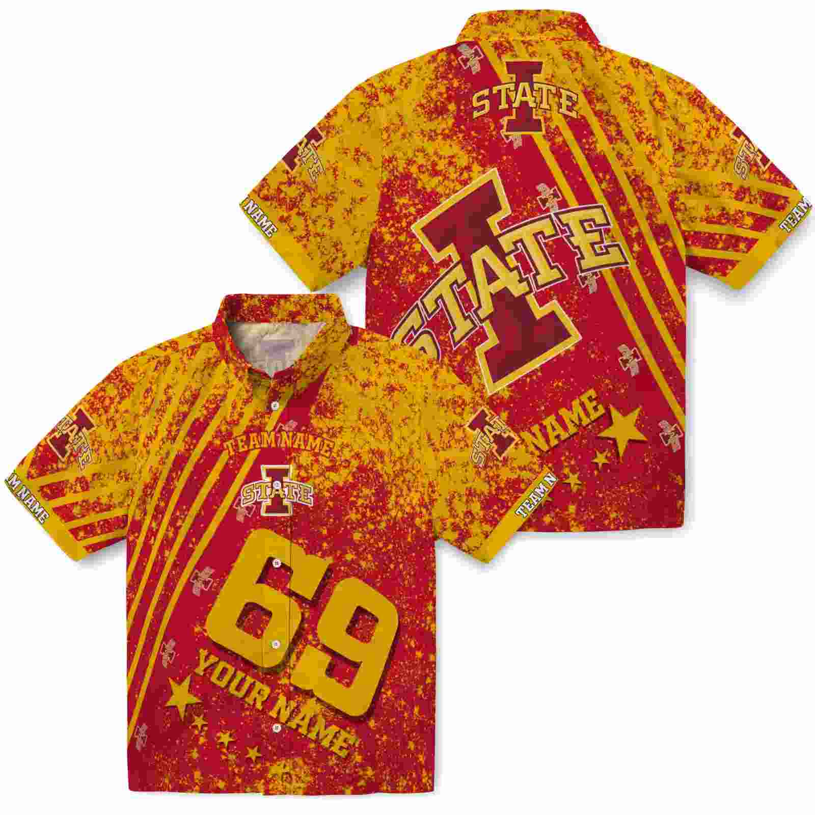 personalized iowa state cyclones star stripes red hawaiian shirt high quality