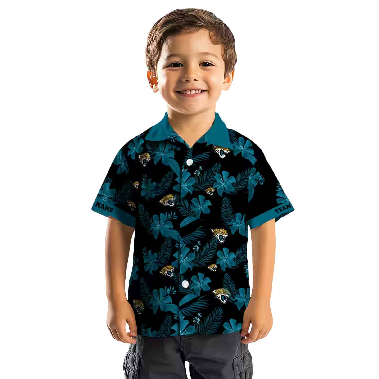 personalized jacksonville jaguars botanical print black hawaiian shirt top rated