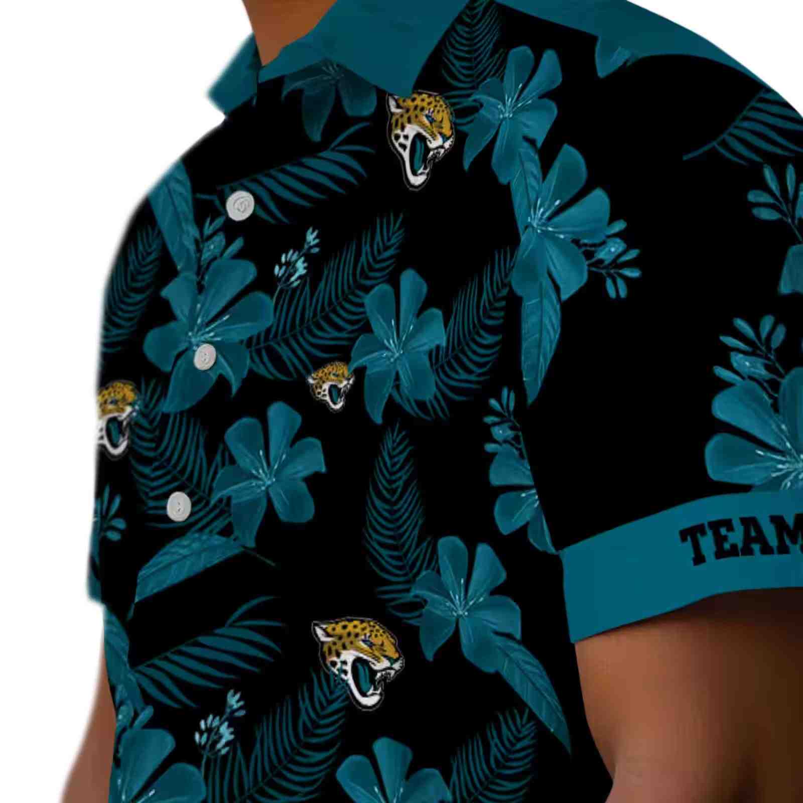 personalized jacksonville jaguars botanical print black hawaiian shirt trendy