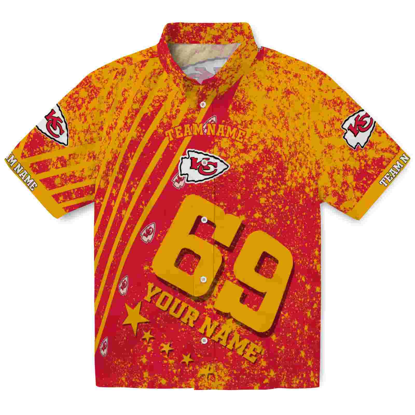 Personalized Kansas City Chiefs Star Stripes Red Hawaiian Shirt