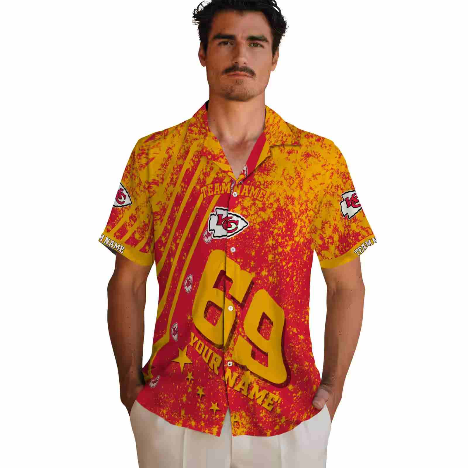 personalized kansas city chiefs star stripes red hawaiian shirt fashion forward