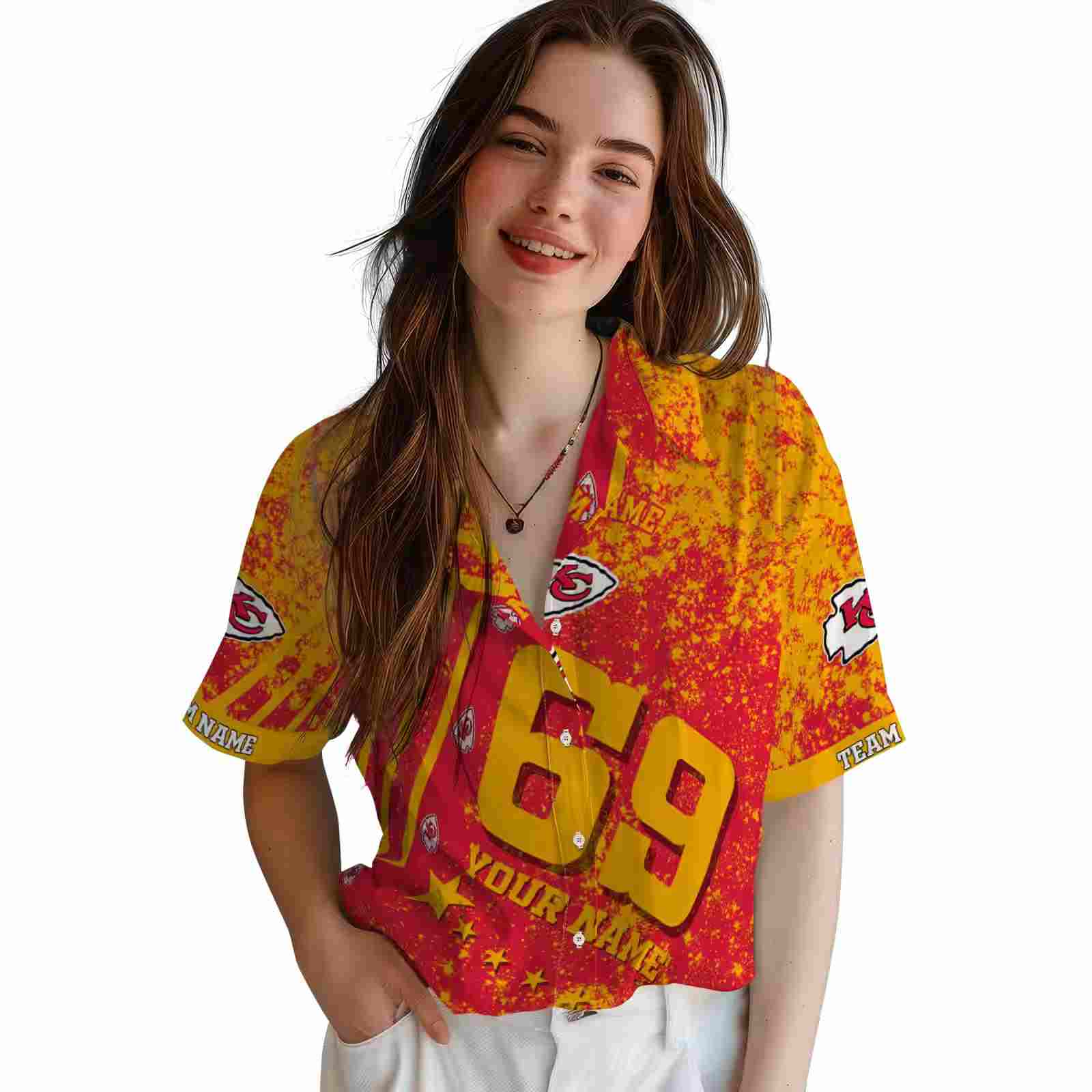 personalized kansas city chiefs star stripes red hawaiian shirt latest model