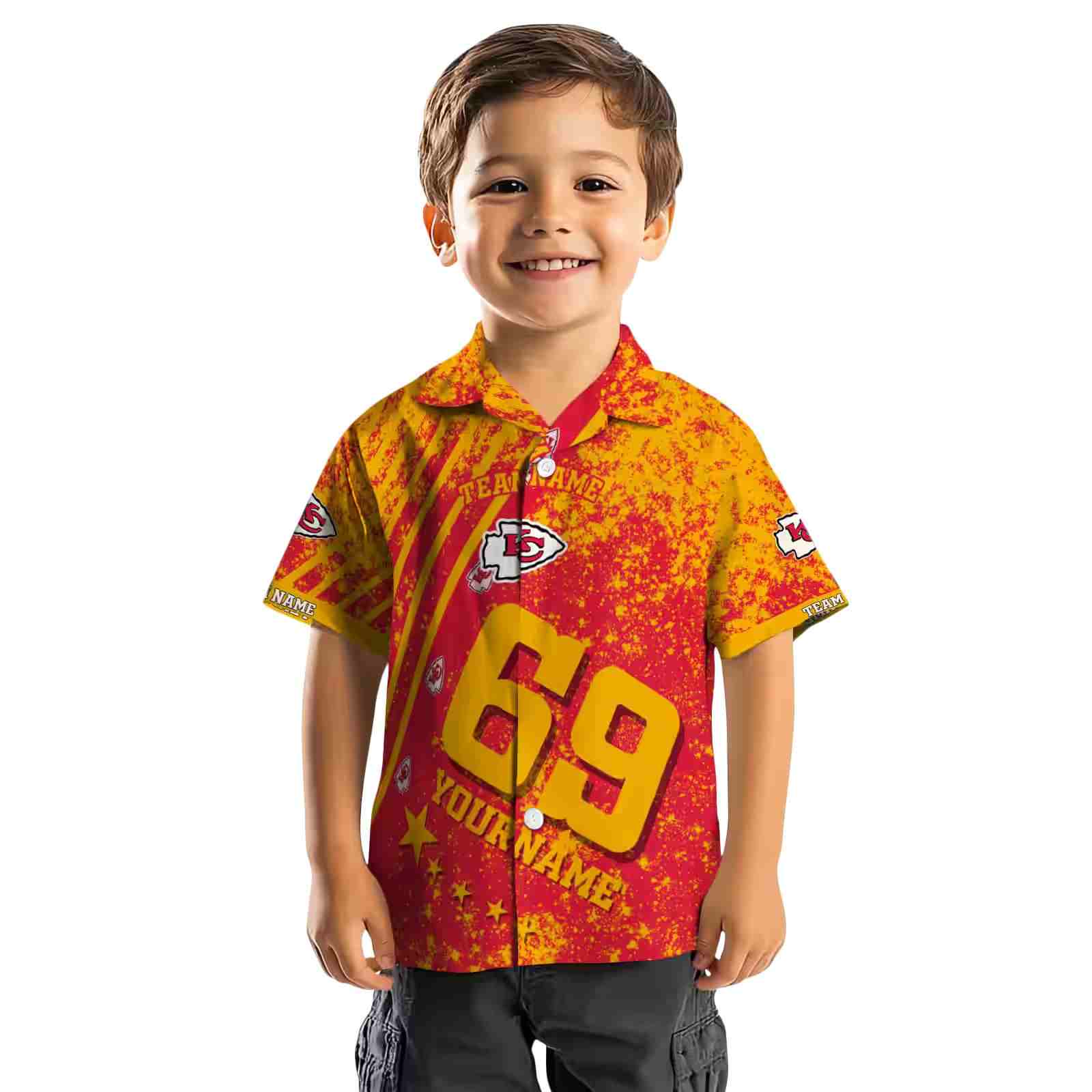 personalized kansas city chiefs star stripes red hawaiian shirt top rated