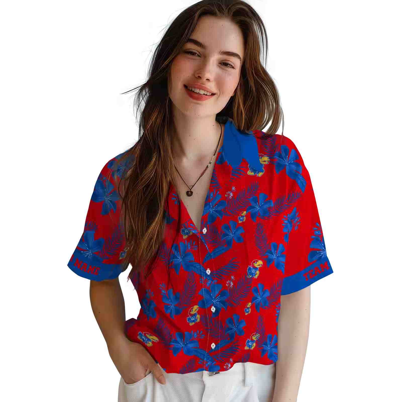 personalized kansas jayhawks botanical print crimson hawaiian shirt latest model