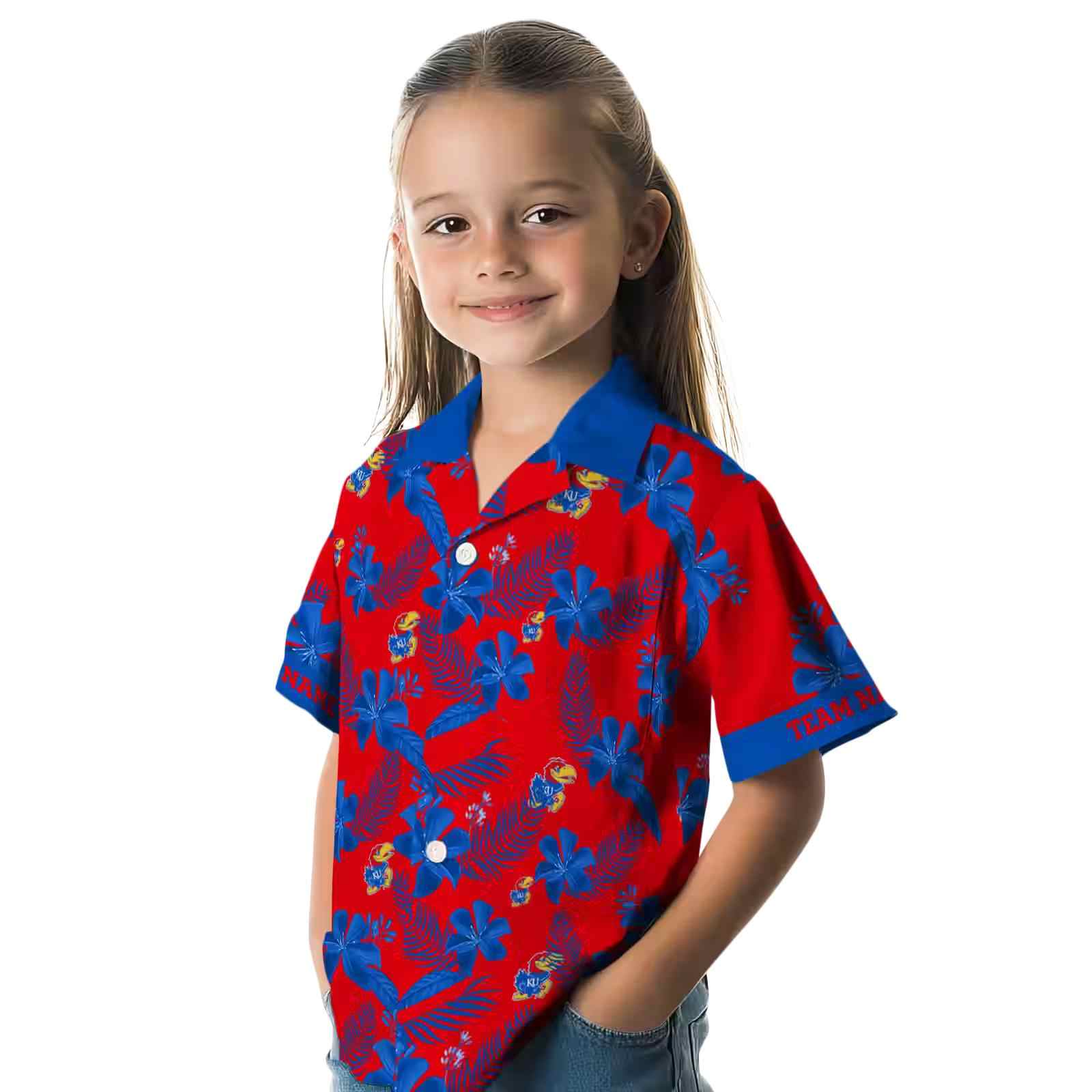 personalized kansas jayhawks botanical print crimson hawaiian shirt premium grade