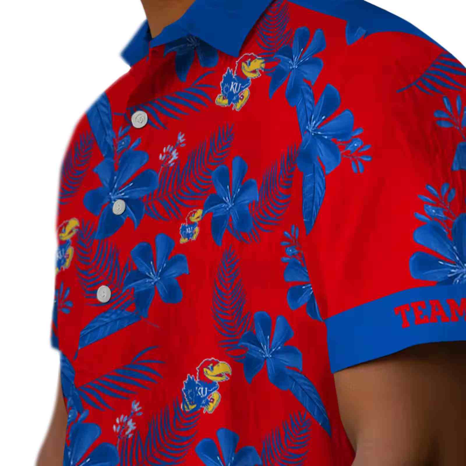 personalized kansas jayhawks botanical print crimson hawaiian shirt trendy