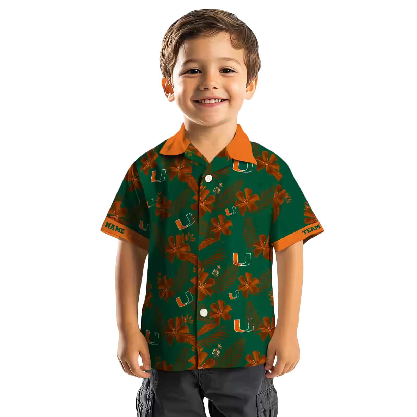 personalized miami hurricanes botanical print green hawaiian shirt top rated