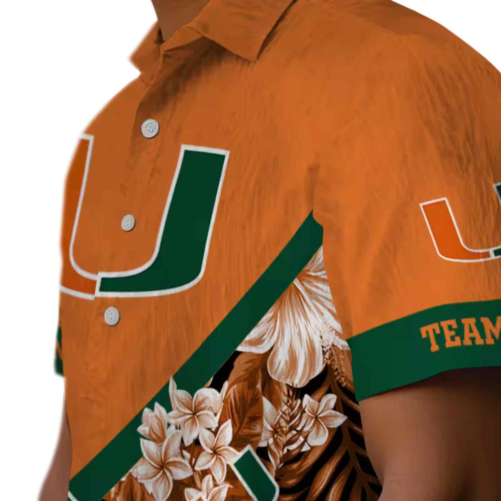 personalized miami hurricanes floral chevron orange hawaiian shirt trendy