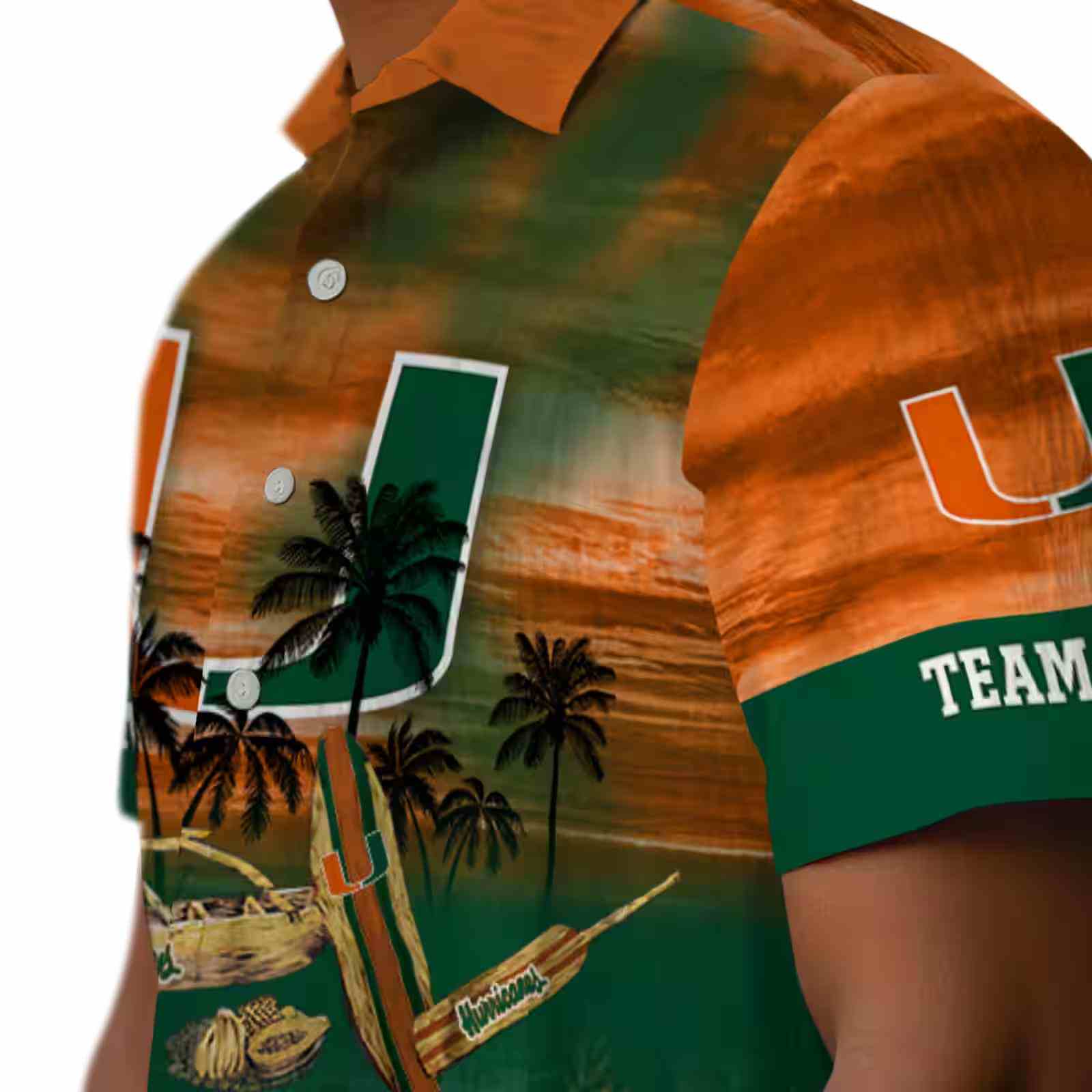 personalized miami hurricanes tropical canoe orange hawaiian shirt trendy