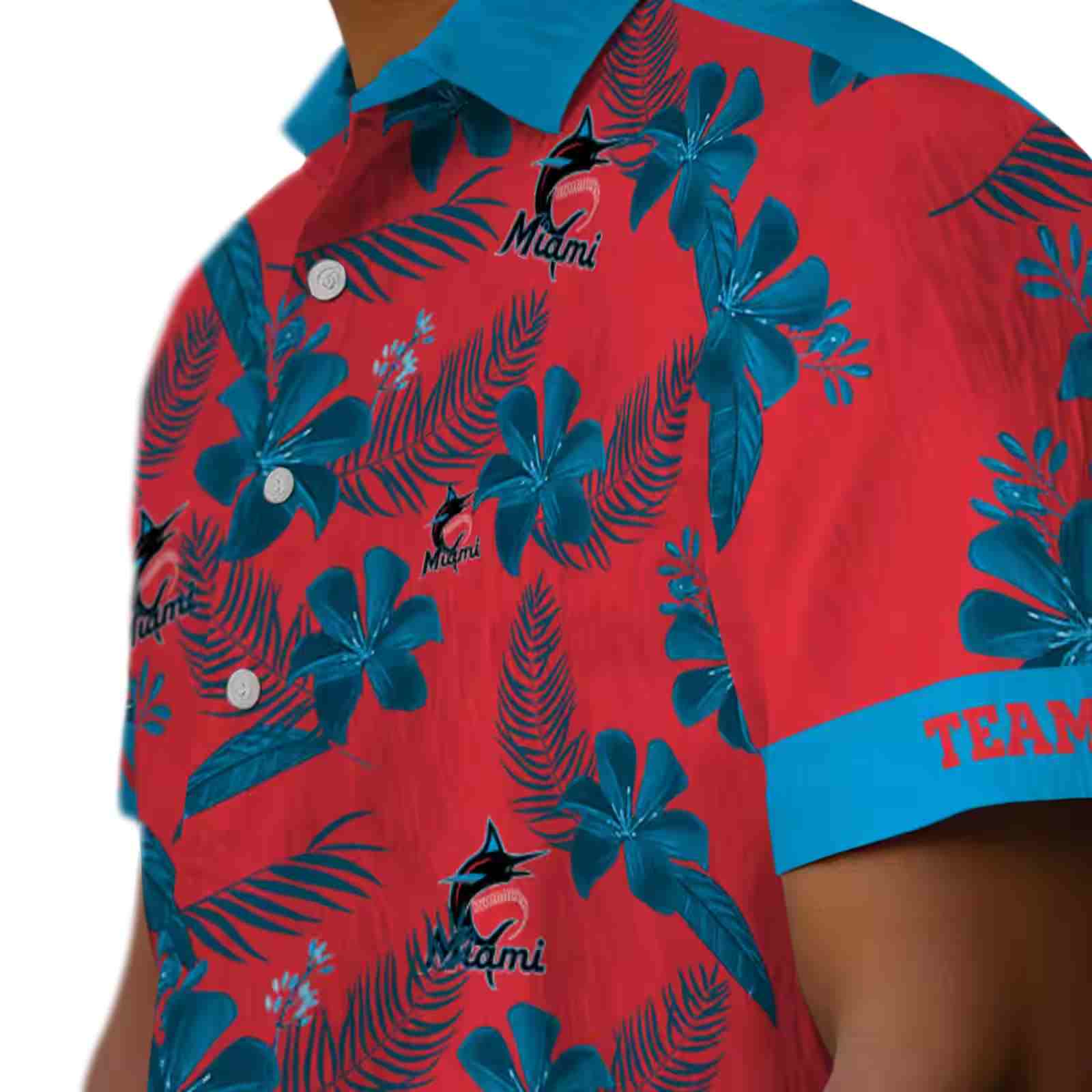 personalized miami marlins botanical print red hawaiian shirt trendy