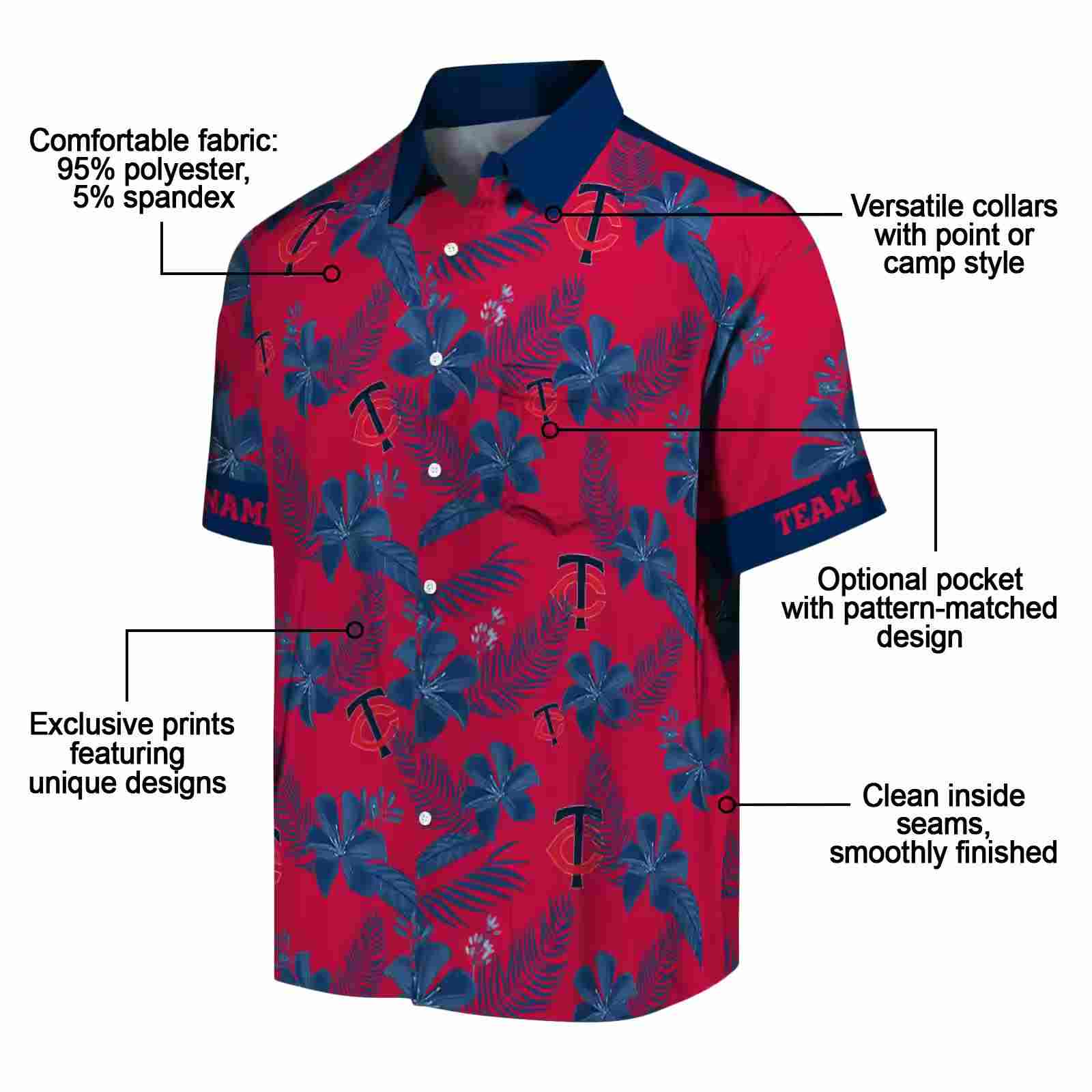 personalized minnesota twins botanical print red hawaiian shirt new arrival