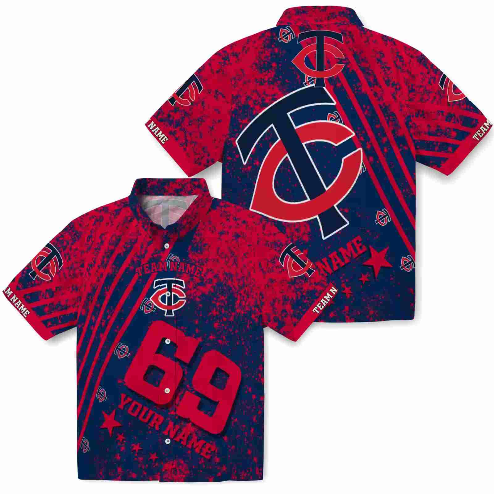 personalized minnesota twins star stripes navy hawaiian shirt high quality