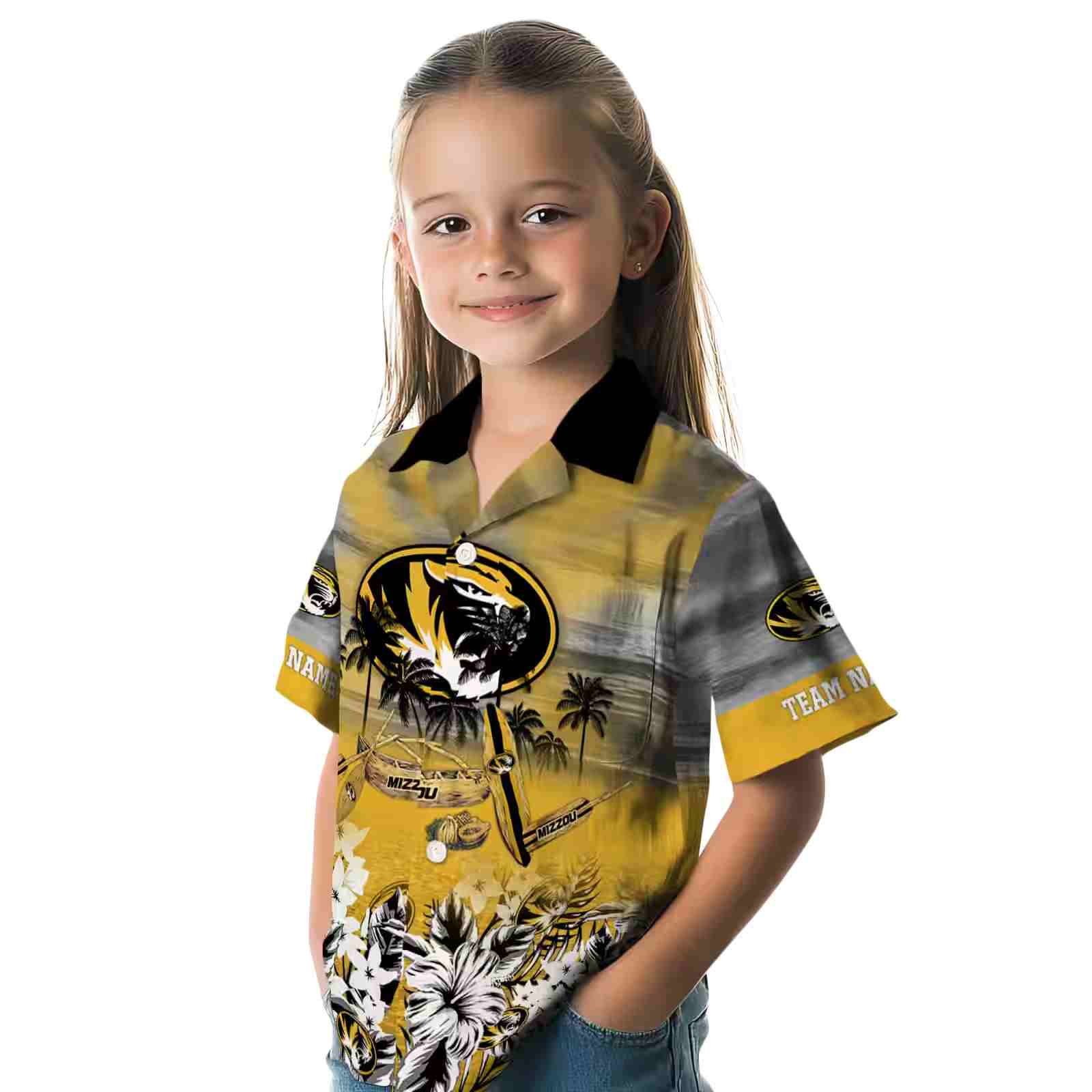 personalized missouri tigers tropical canoe black hawaiian shirt premium grade