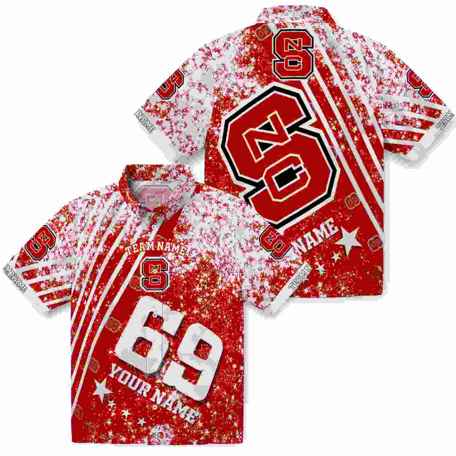 personalized nc state wolfpack star stripes red hawaiian shirt high quality