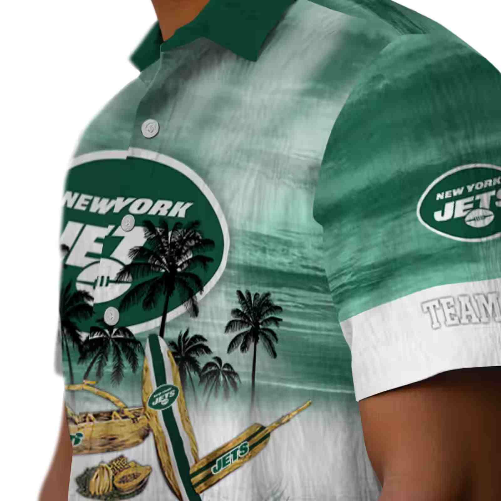 personalized new york jets tropical canoe green hawaiian shirt trendy