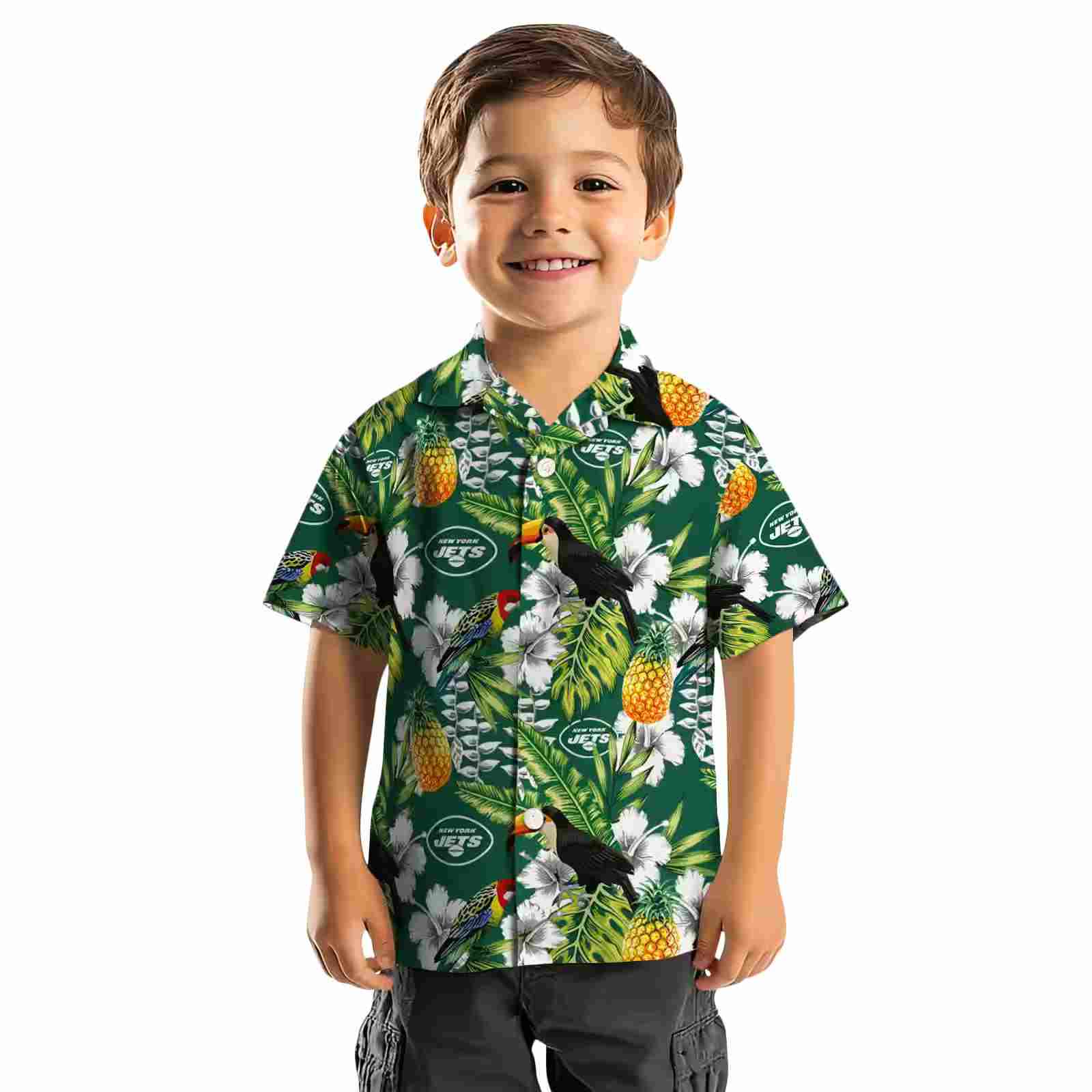 personalized new york jets tropical toucan green hawaiian shirt top rated