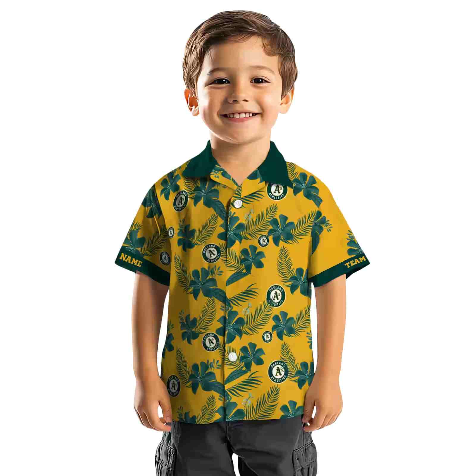 personalized oakland athletics botanical print gold hawaiian shirt top rated