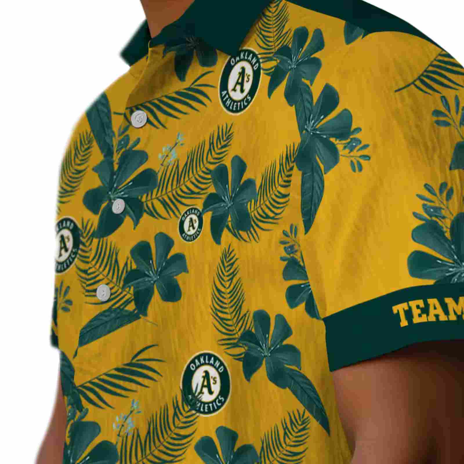 personalized oakland athletics botanical print gold hawaiian shirt trendy